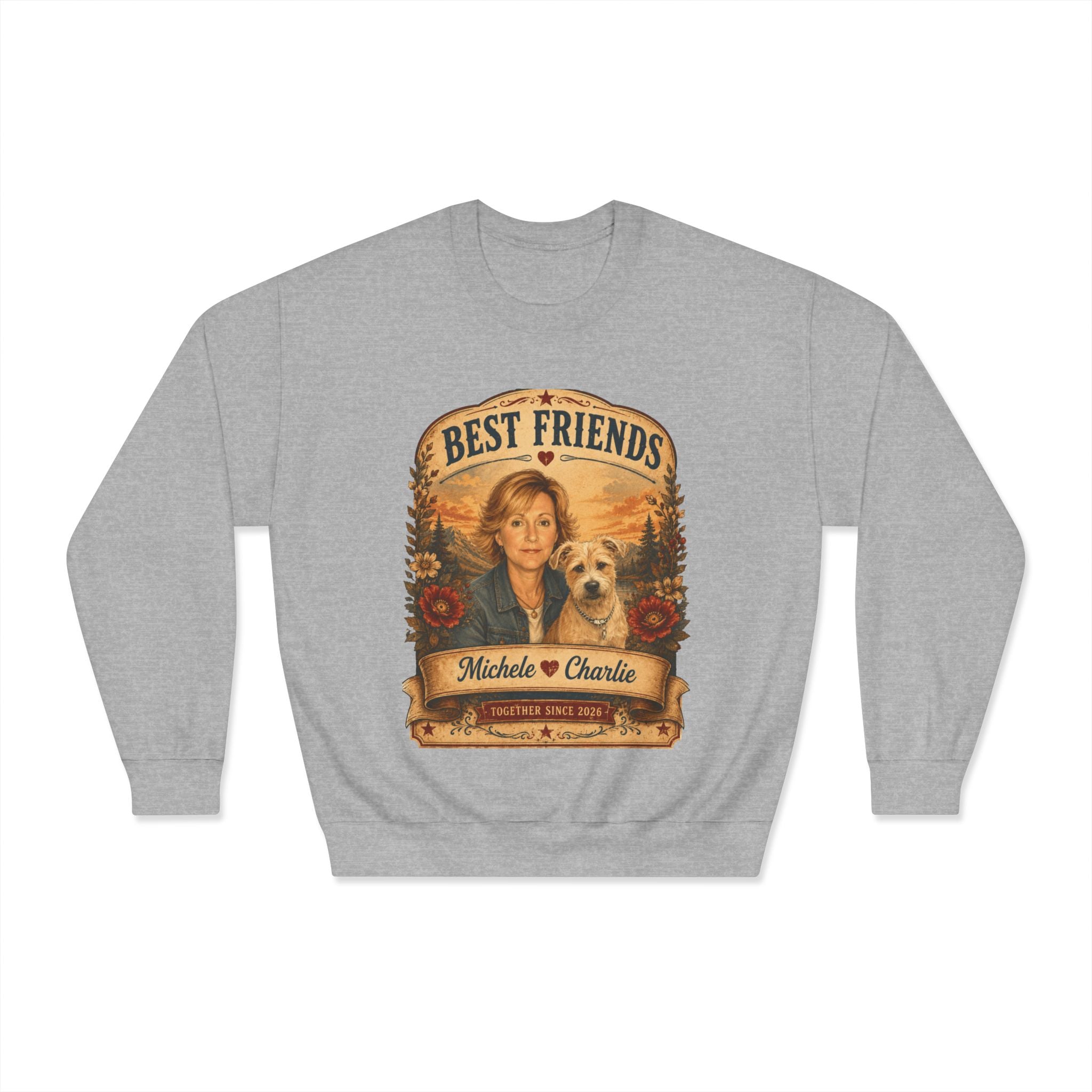 Personalized Pet Portrait Sweatshirt, Custom Dog or Cat Sweatshirt, Pet Lover Gift, Dog Mom Gift, Dog Dad Gift
