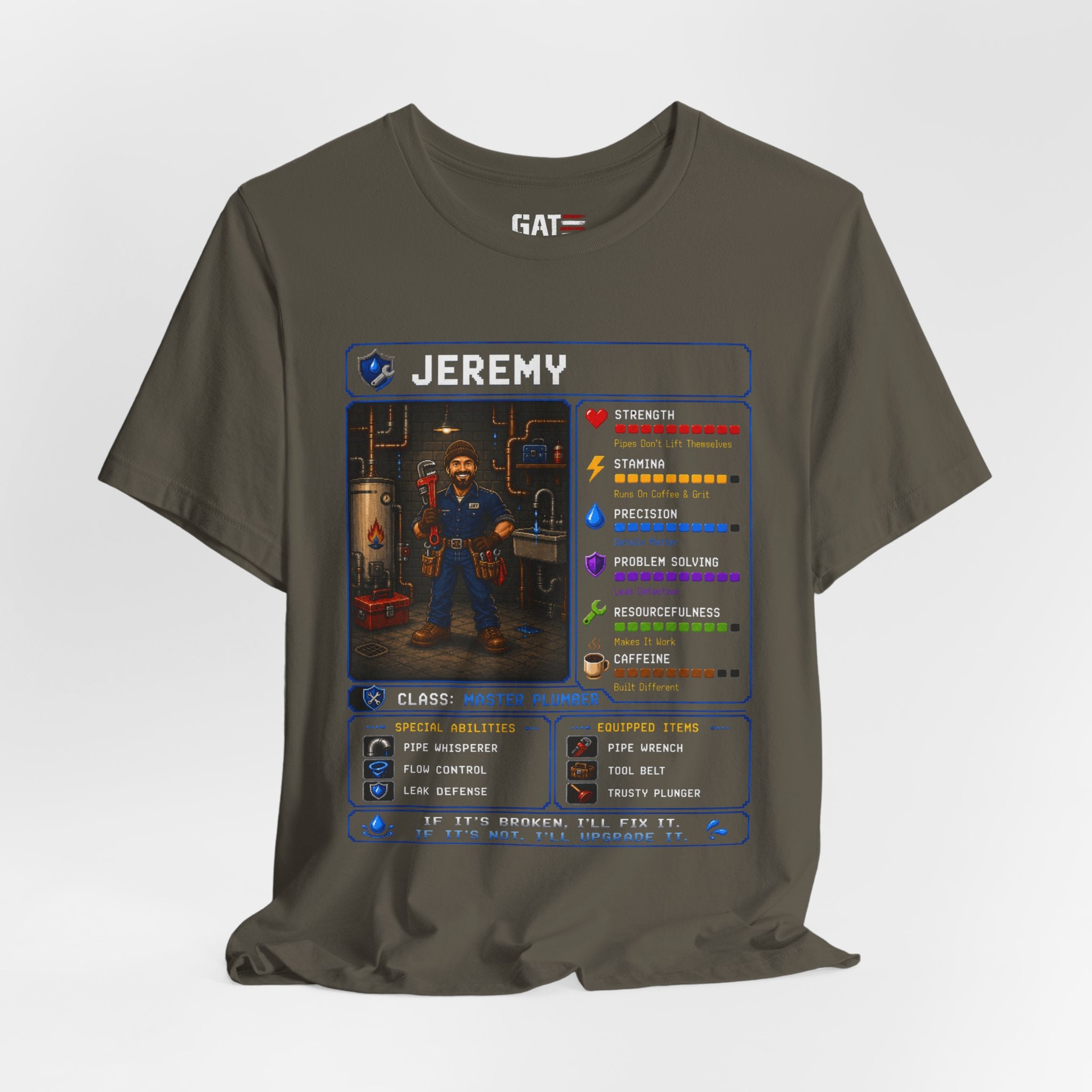 Custom Plumber RPG Character Shirt | Personalized Plumber Gift