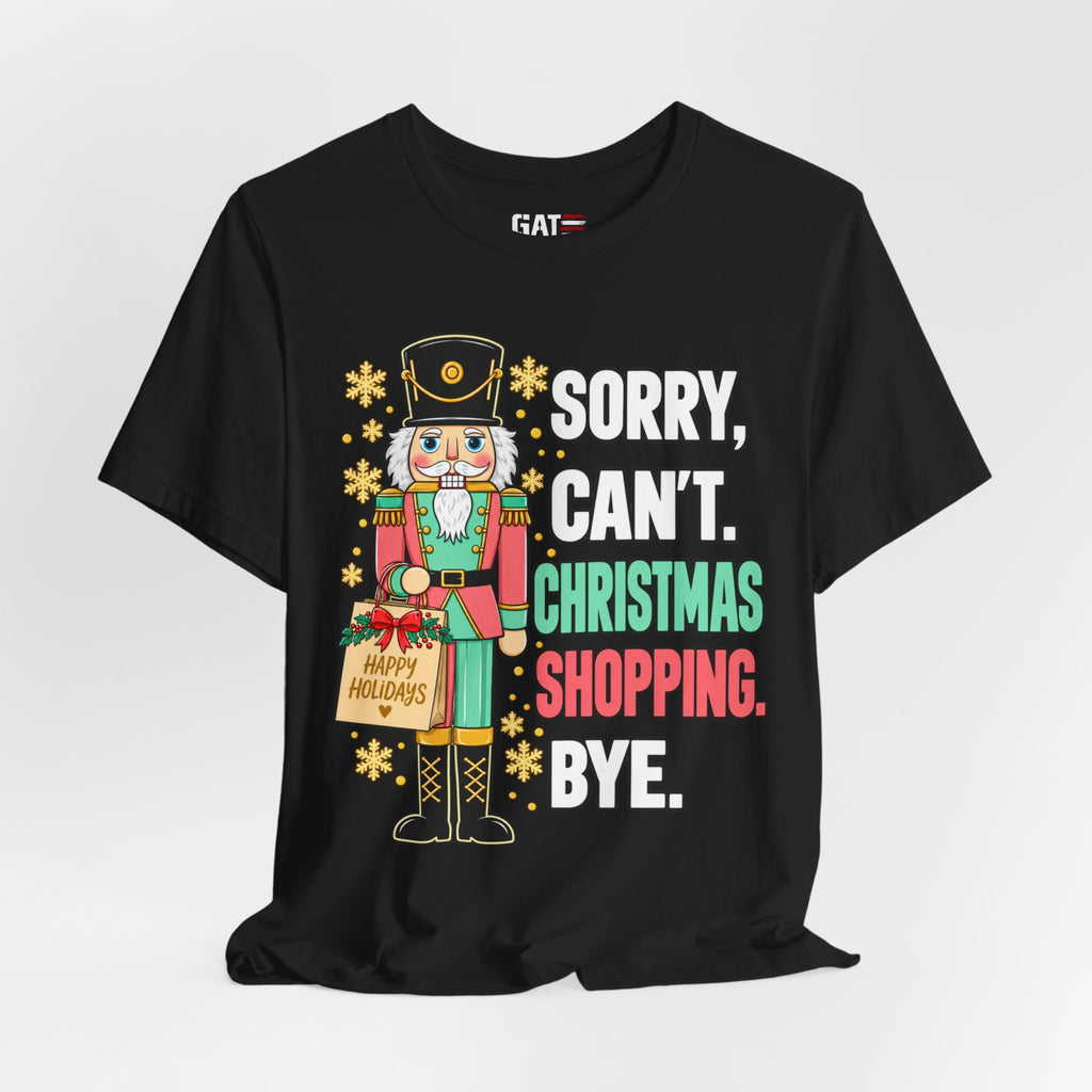 Christmas shopping nutcracker graphic T-shirt with humorous holiday design - product image 17
