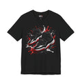 Sneaker Splash T-Shirt — Retro Black Red Basketball Shoes Graphic Tee