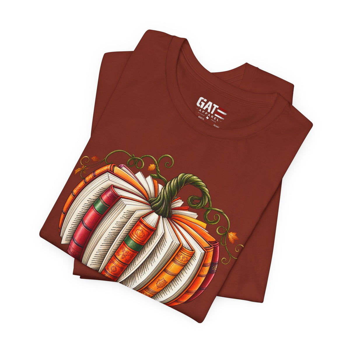 Fall Book Lover Shirt – Pumpkin Books Graphic Tee – product photo