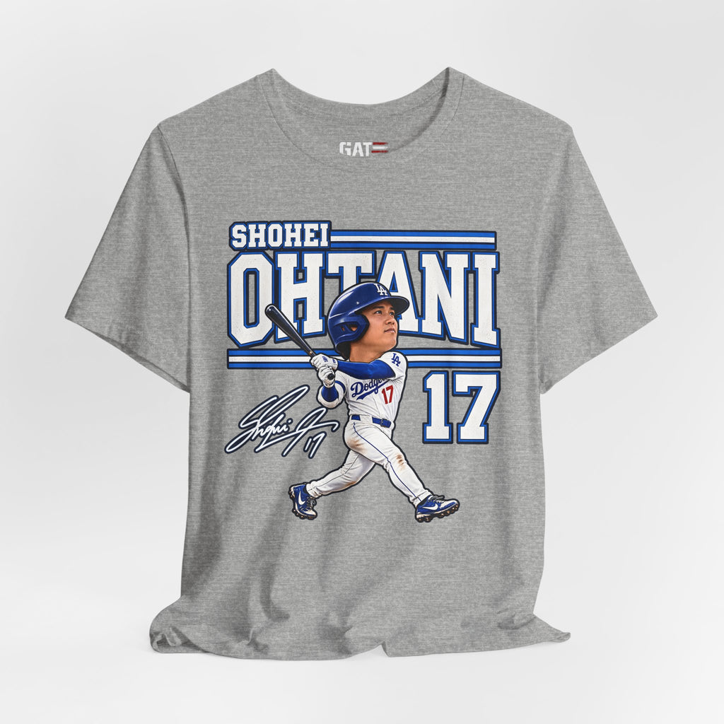 Shohei Ohtani Big Head Baseball Graphic Shirt – Los Angeles #17 Fan Tee