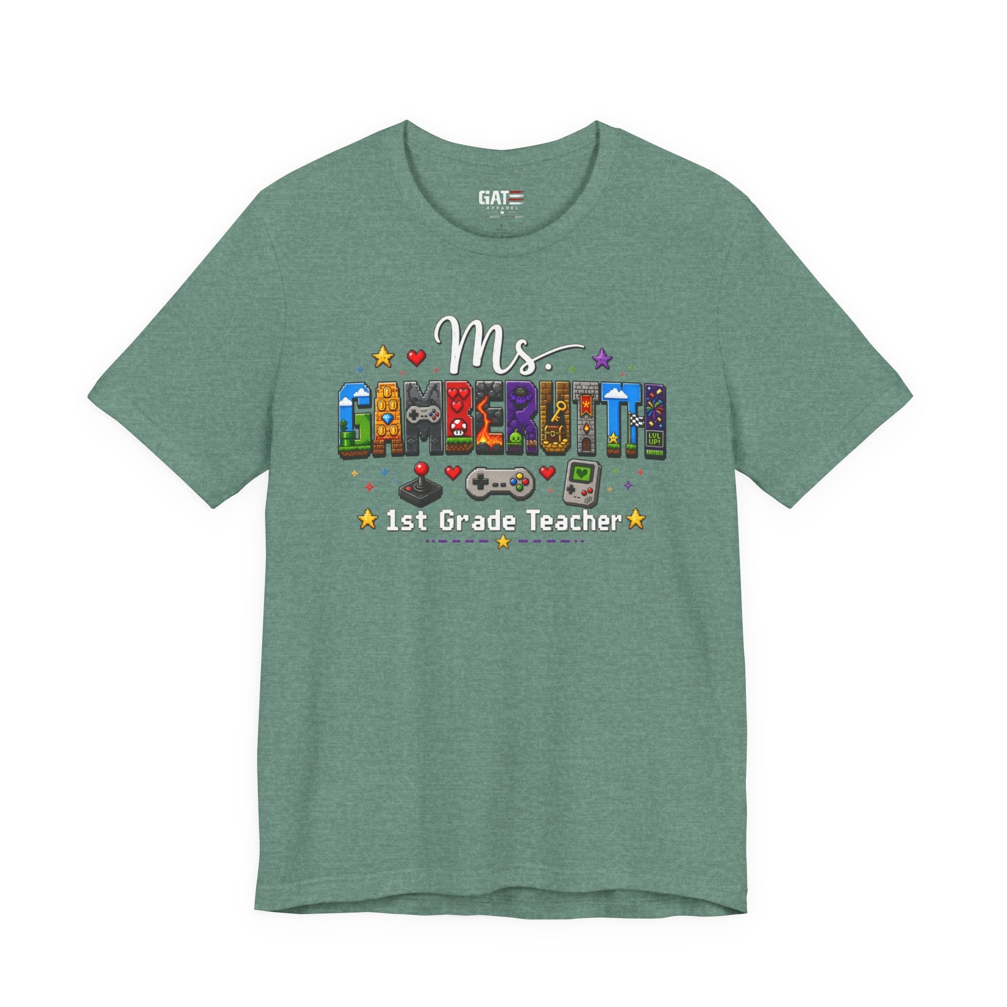 CustomTeacher Gaming T-Shirt Block Letters