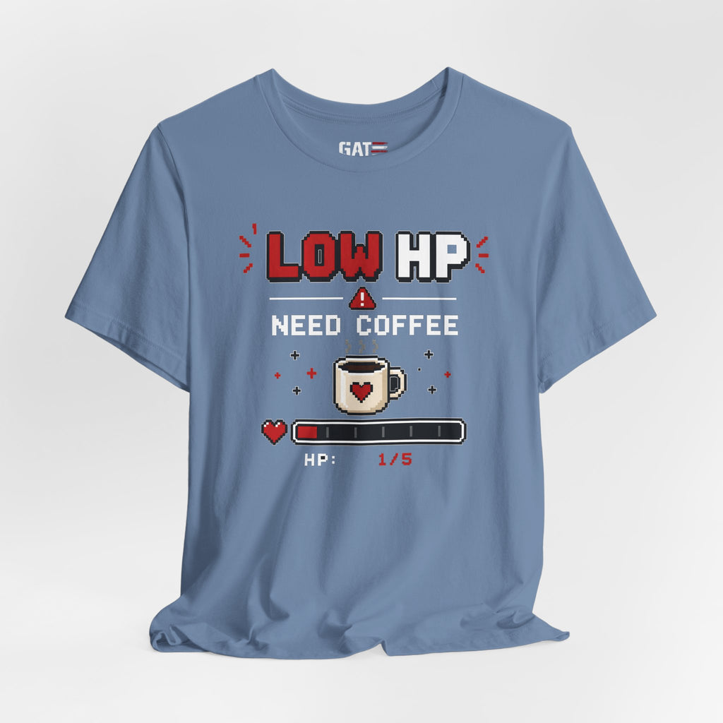 Funny Coffee Lover Shirt, Gamer Coffee Tee, Retro Pixel Art Shirt, Caffeine Addict Gift, Gaming T-Shirt