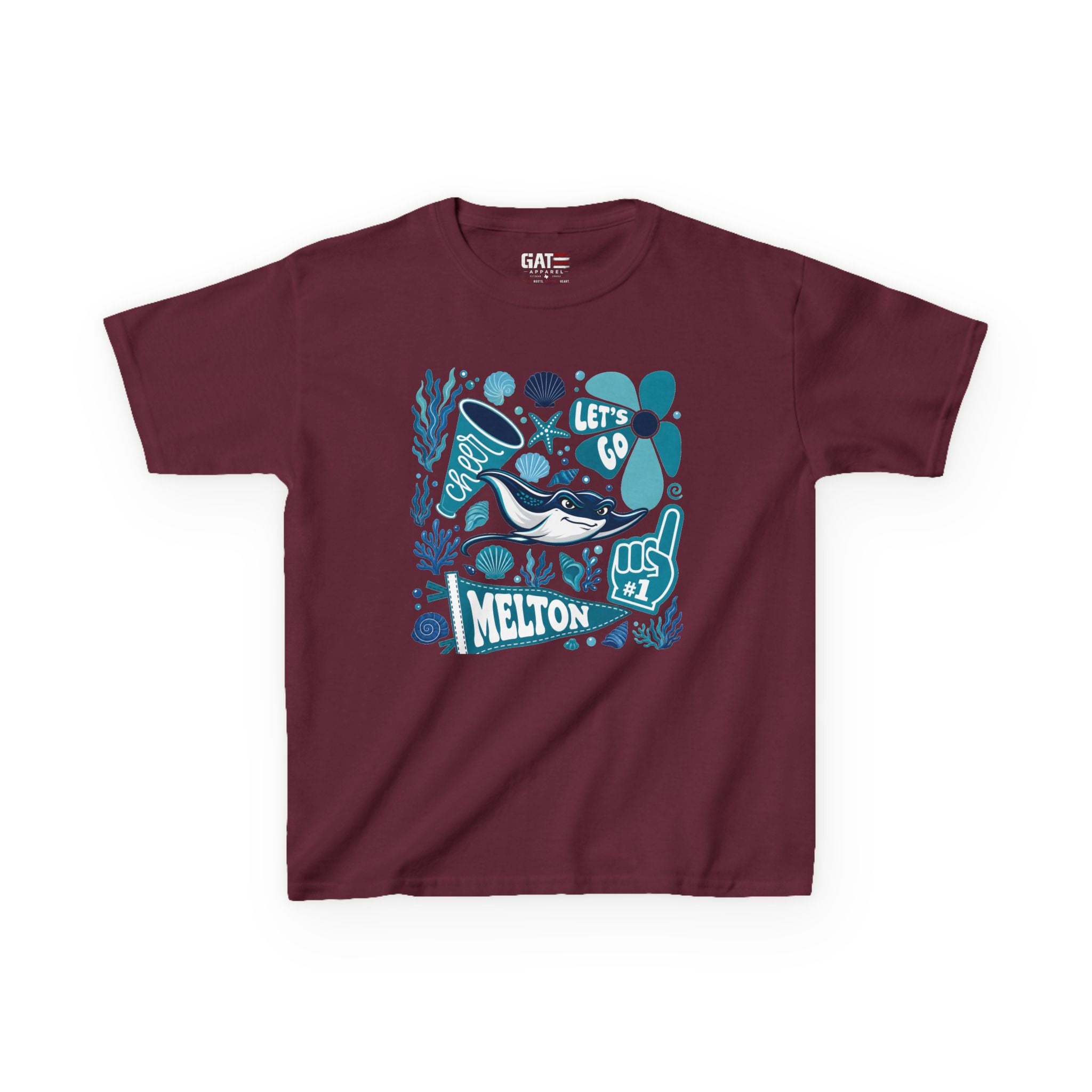 Melton Kids Tee — Blue Ocean Surf Graphic "Melton"