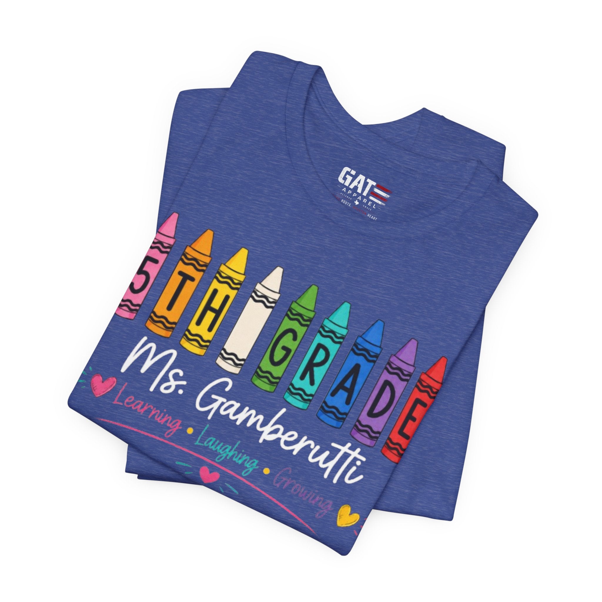 Customize Grade Level and Name Teacher Crayon Shirt