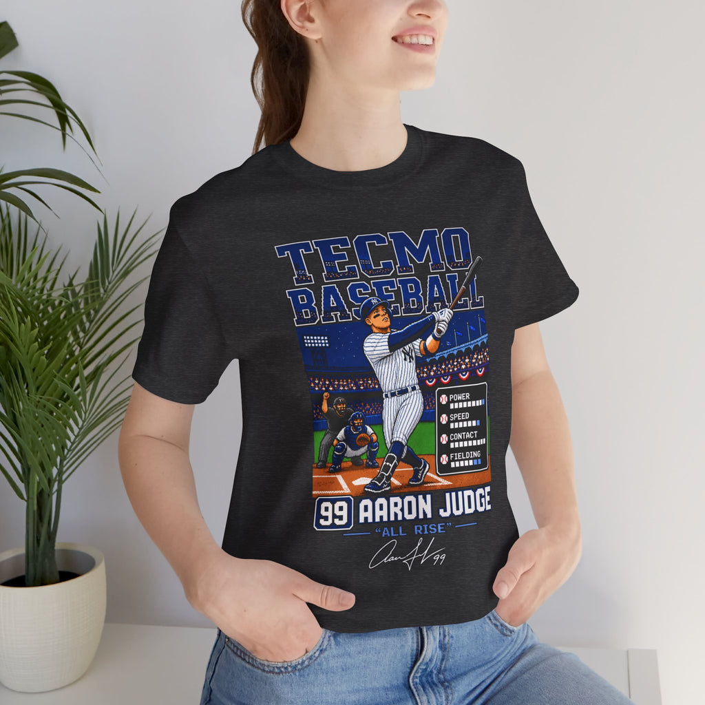 Tecmo Baseball Aaron Judge Tee — Retro Video Game Baseball T-Shirt