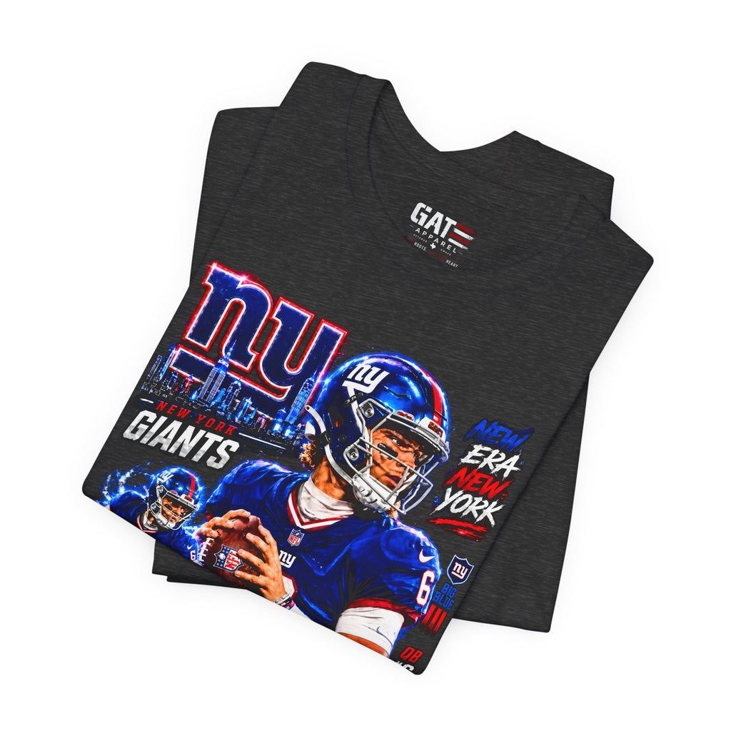 Jaxson Dart New York Giants Tee Retro Player Graphic T-Shirt