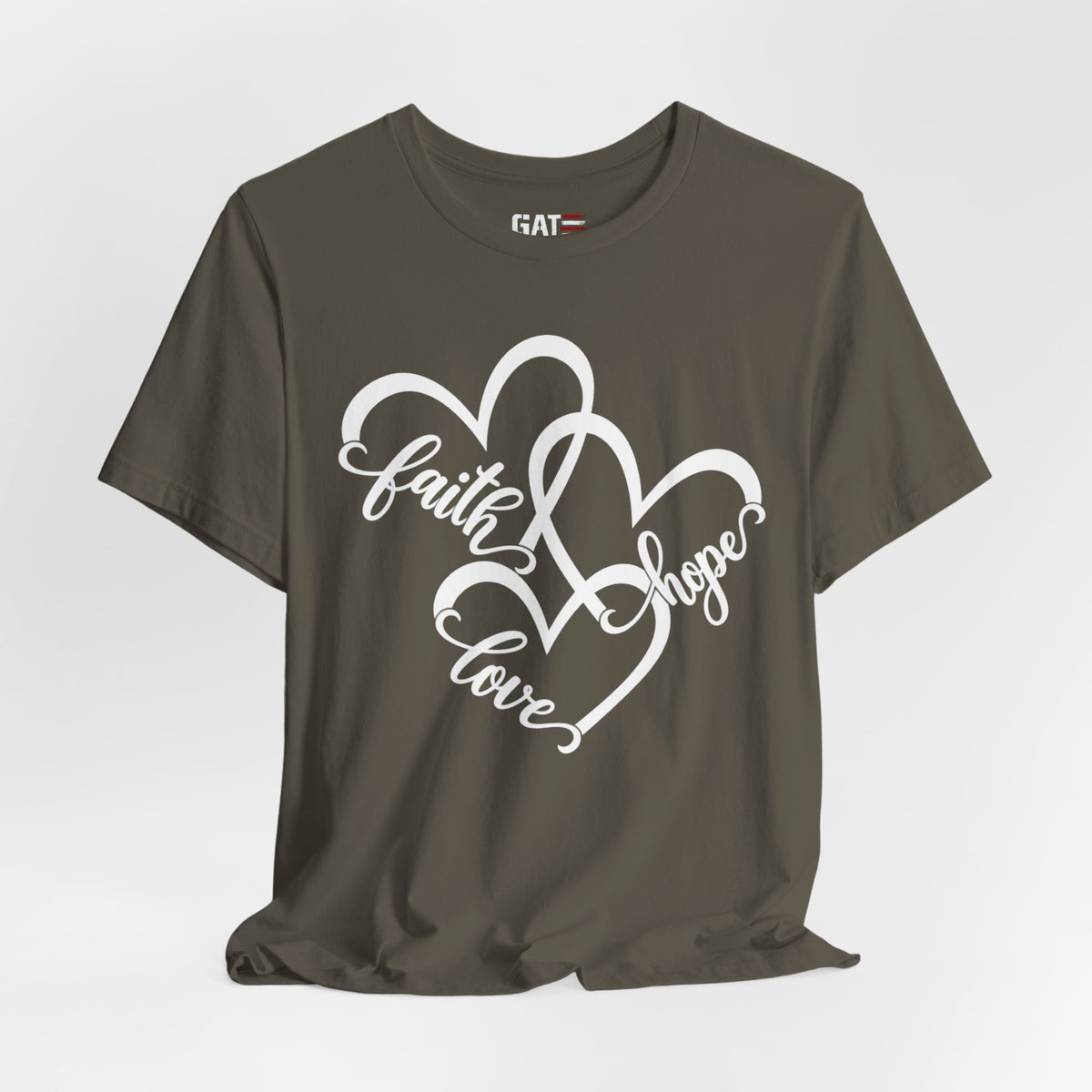 Faith Hope Love Heart T-Shirt — Inspirational Christian Tee