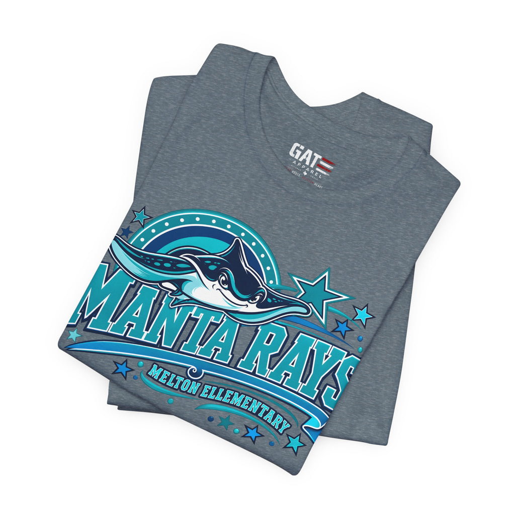 Melton Manta Rays Graphic Tee – Retro Ocean School Spirit Shirt