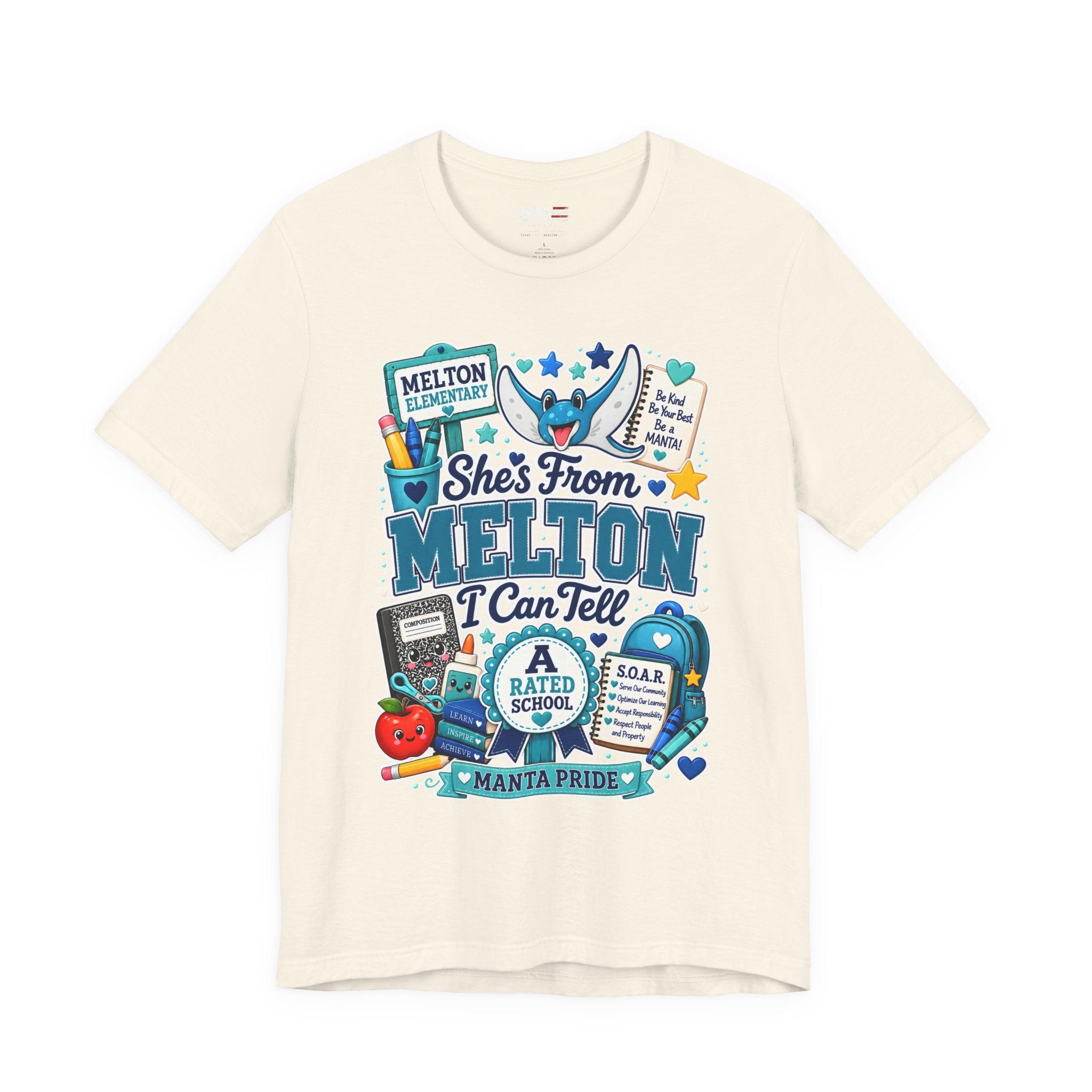 She's From Melton School Tee — Manta Pride Elementary Graphic T‑Shirt
