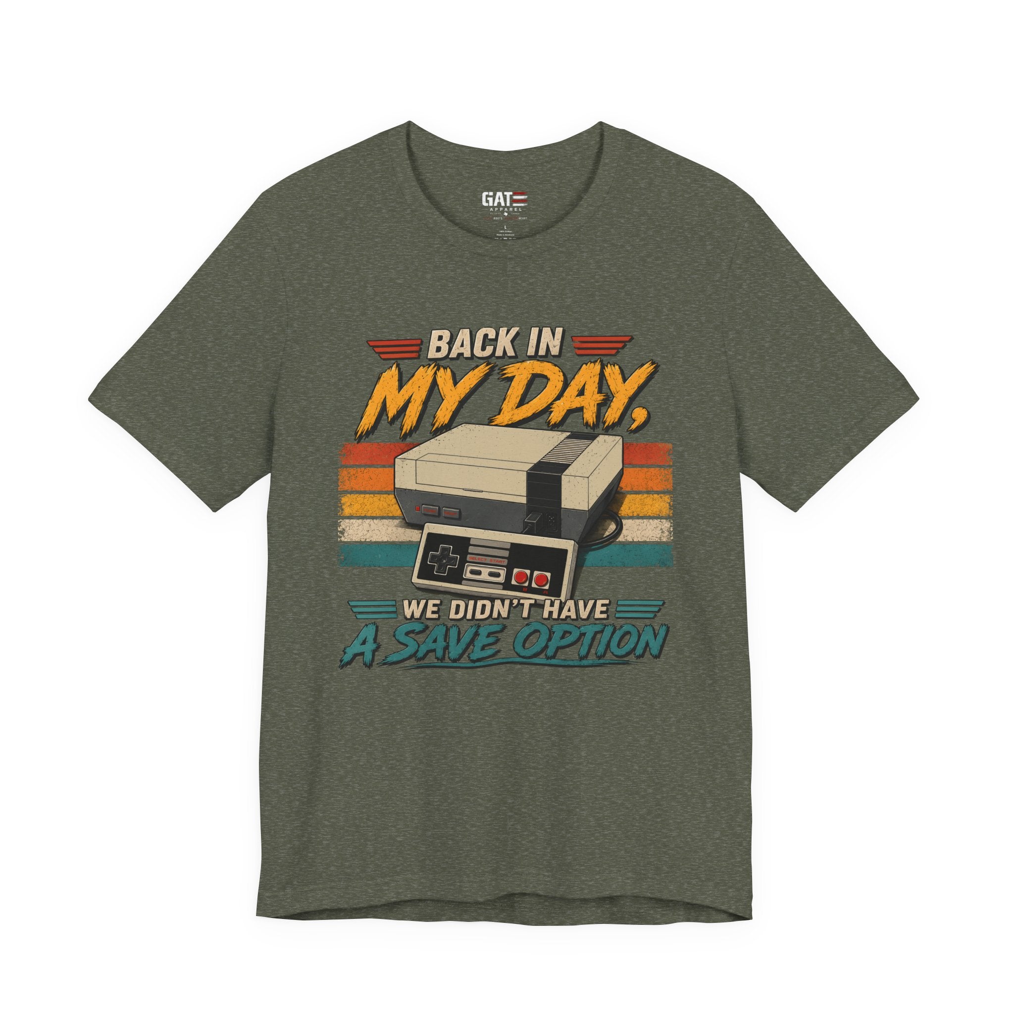 Funny Retro Gamer Shirt, Back In My Day We Didn't Have A Save Option, Vintage Gaming T Shirt, Old School Gamer Gift, Video Game Tee
