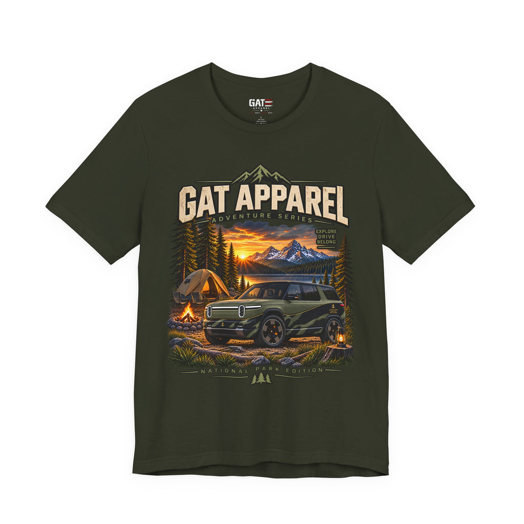 Adventure SUV Tee — GAT Apparel Campfire Mountain Graphic T-Shirt