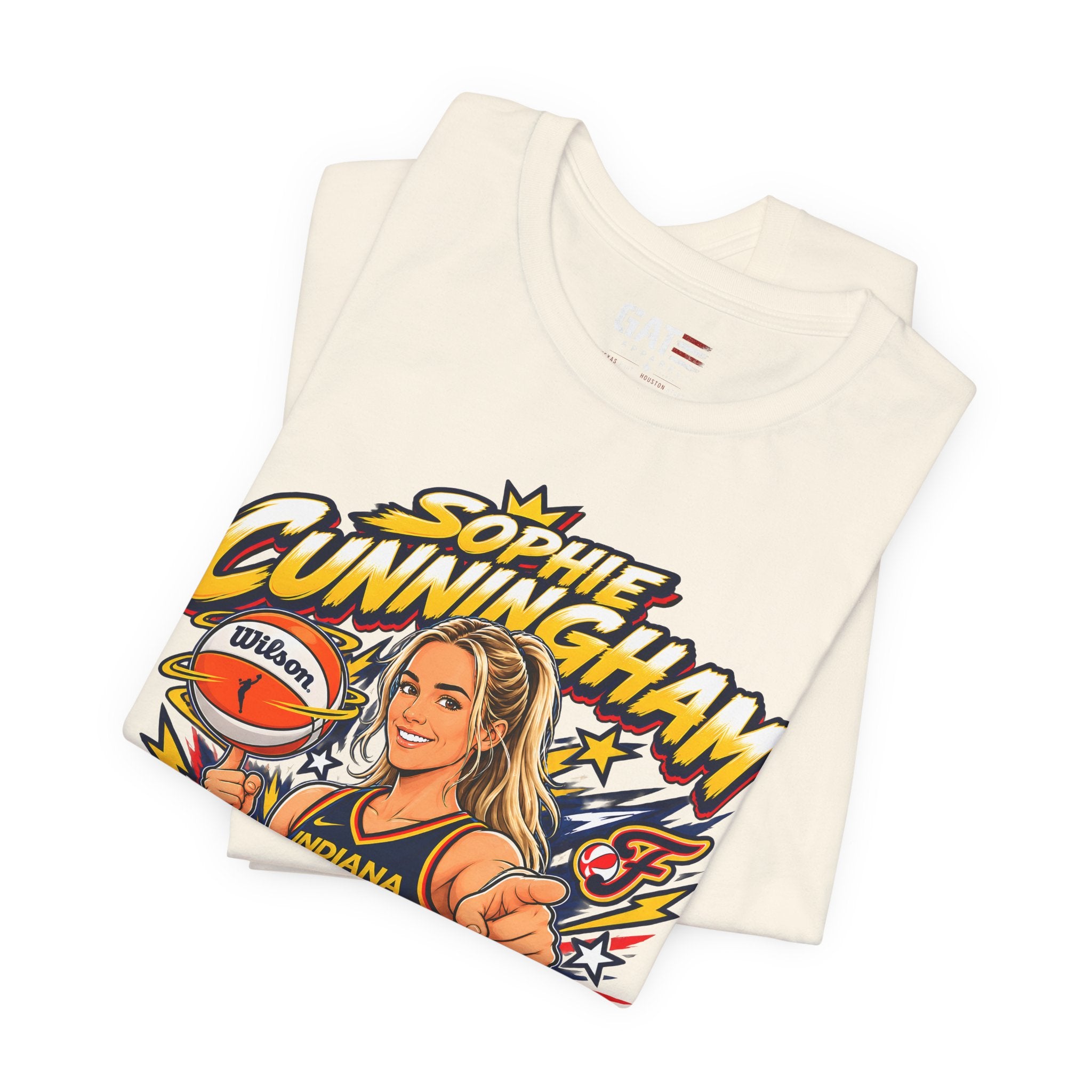Sophie Cunningham Indiana Fever #8 T-Shirt Fever Up WNBA Basketball Graphic Tee