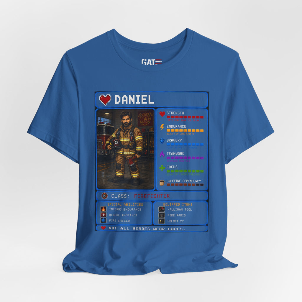 Custom Firefighter RPG Character Shirt | Personalized Firefighter Gift
