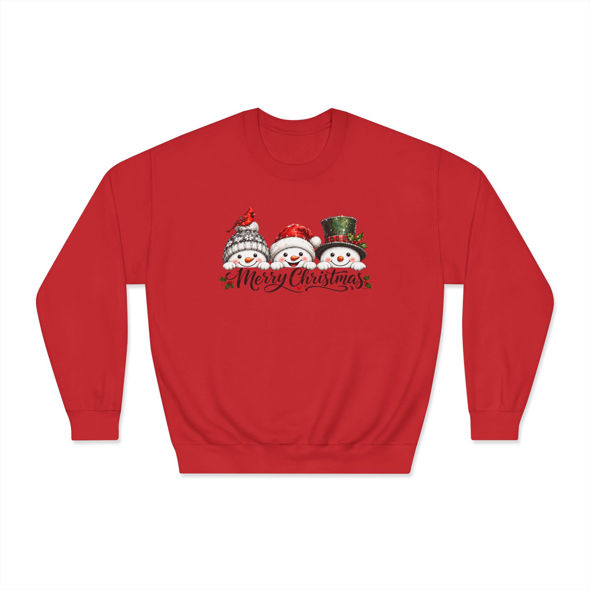 Merry Christmas Snowman Crewneck Sweatshirt - product mockup view 9