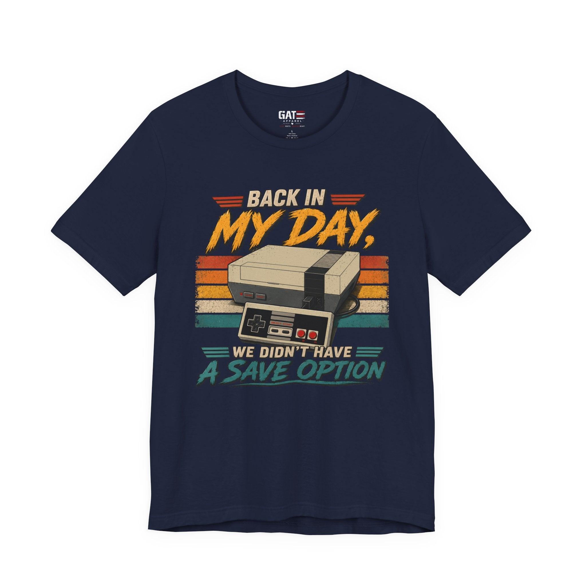 Funny Retro Gamer Shirt, Back In My Day We Didn't Have A Save Option, Vintage Gaming T Shirt, Old School Gamer Gift, Video Game Tee