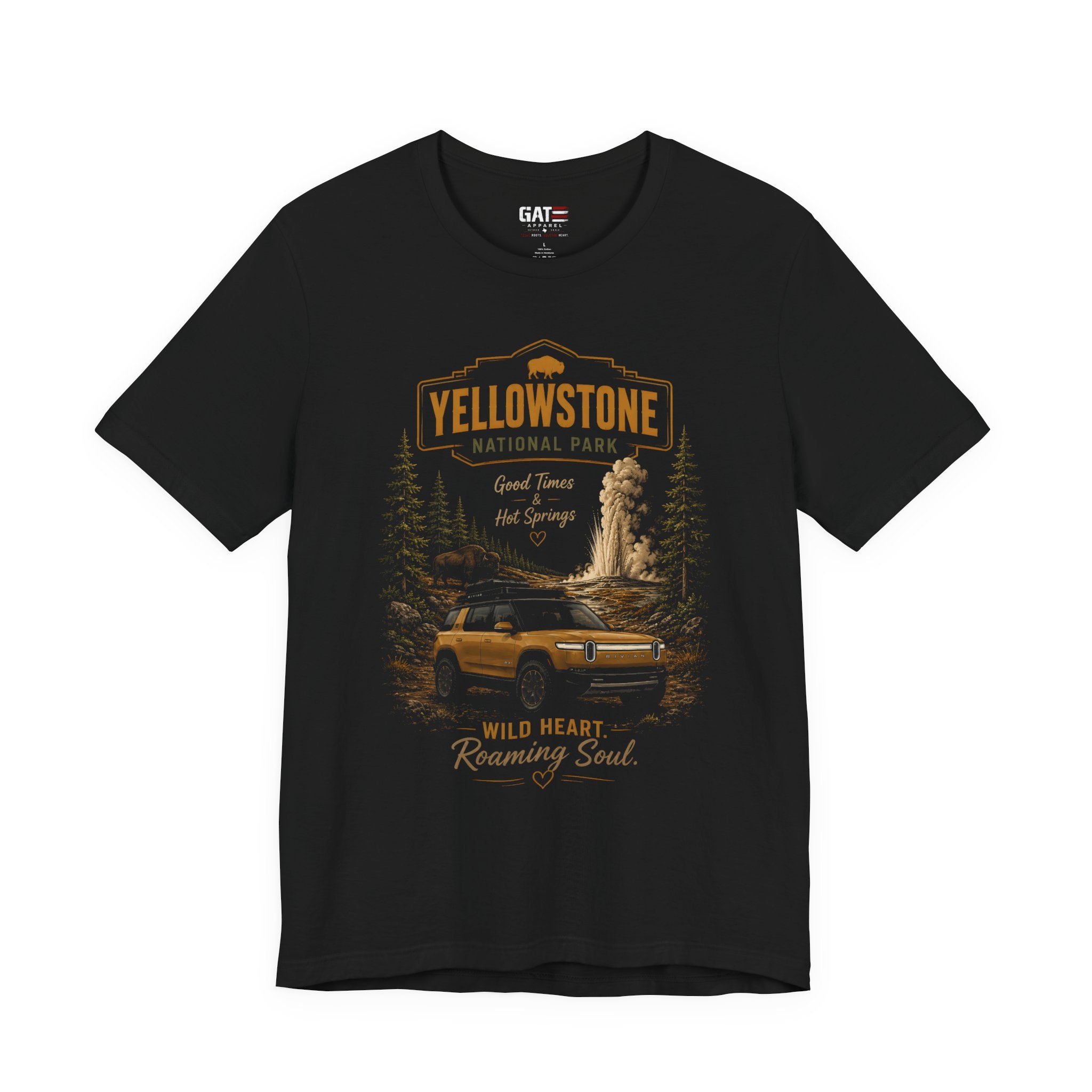 Yellowstone National Park Tee — "Wild Heart Roaming Soul" Adventure T‑Shirt