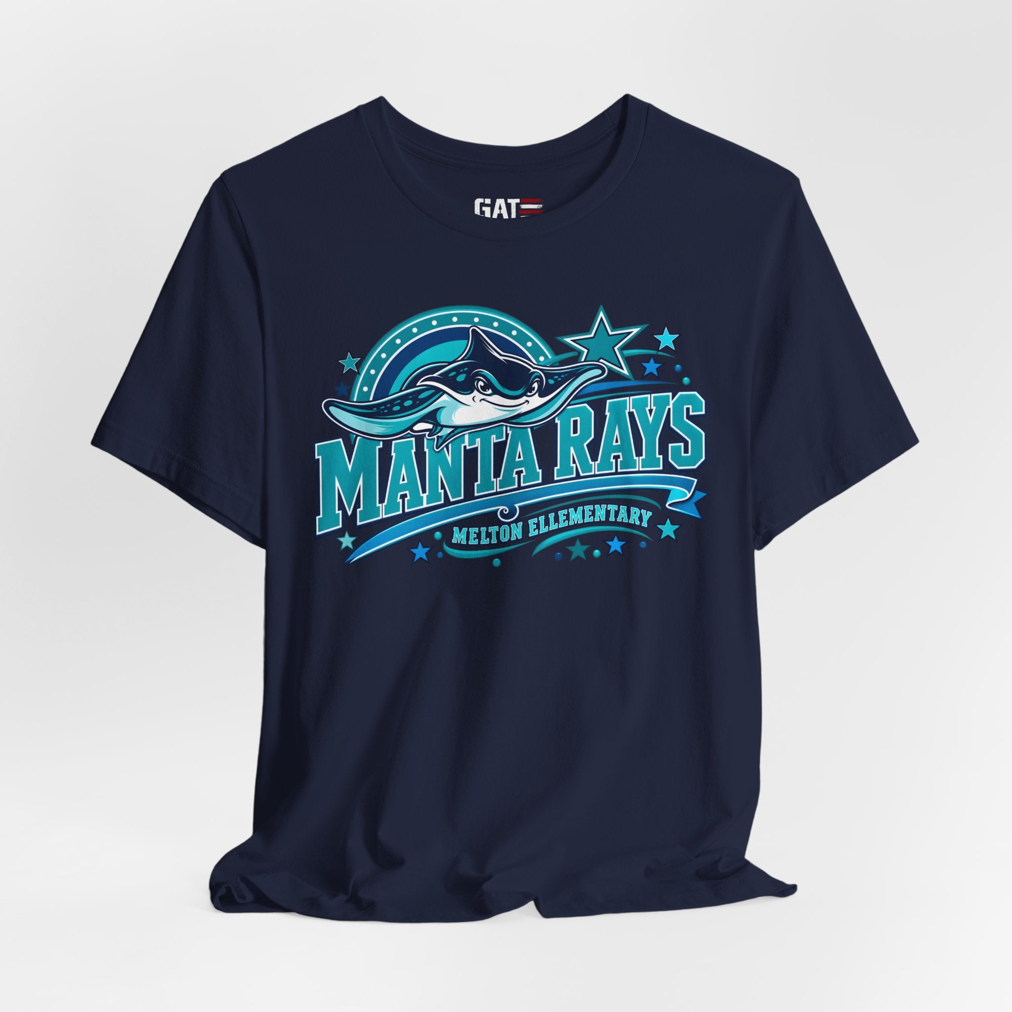 Melton Manta Rays Graphic Tee – Retro Ocean School Spirit Shirt