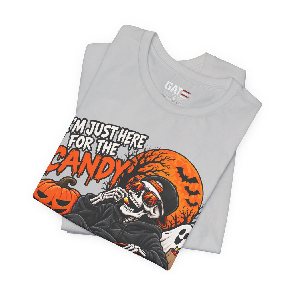 I'm Just Here for the Candy Halloween Skull Shirt | Spooky Tee