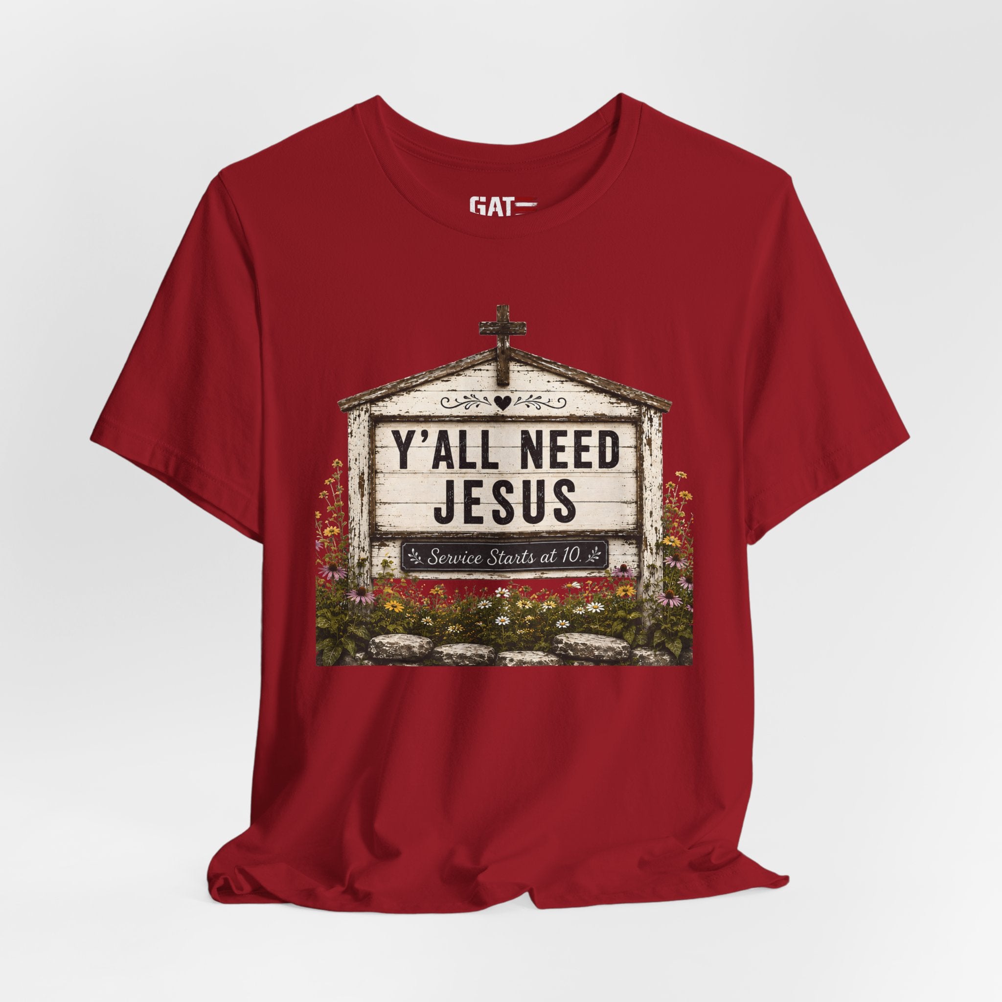 Y'all Need Jesus, Christian Shirt for Women, Rustic Faith Graphic Tee, Country Western Shirt, Farmhouse Christian Gift, Cowgirl Church Tee