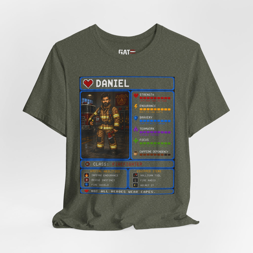Custom Firefighter RPG Character Shirt | Personalized Firefighter Gift