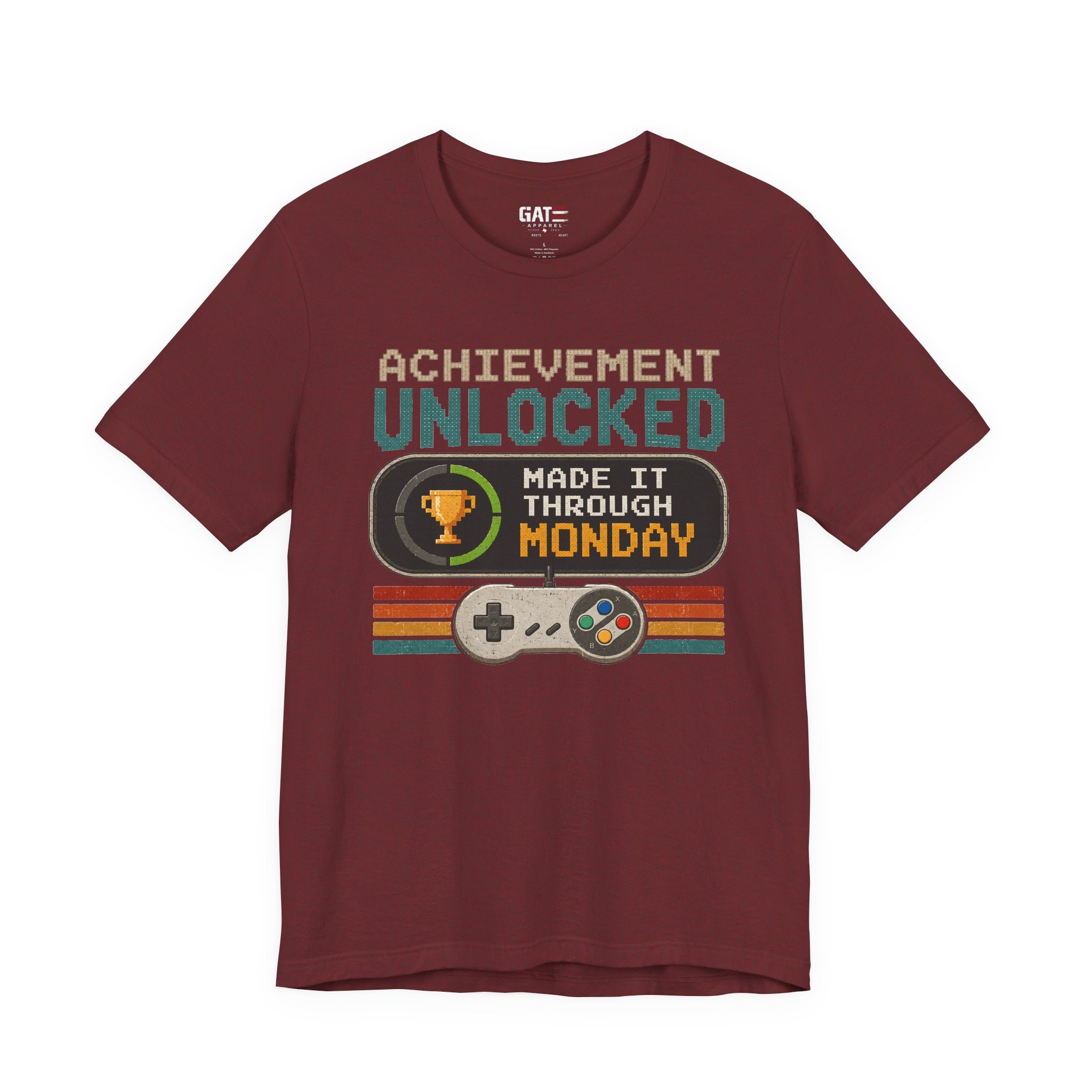 Retro Gaming Shirt, Funny Work Shirt, Made It Through Monday Tee, Gamer Gift for Men Women, Office Humor Shirt
