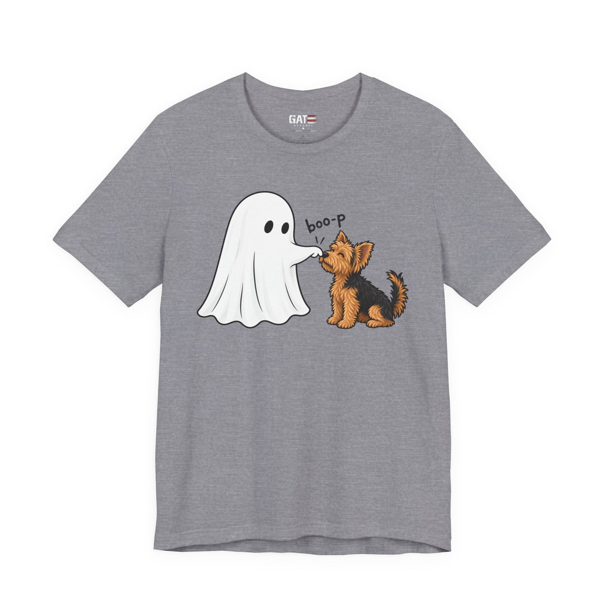 Halloween Ghost & Terrier— "boo-p" Cute Dog Halloween T-Shirt