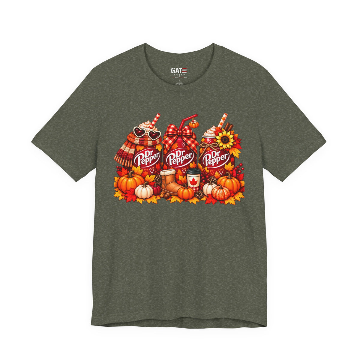 Dr Pepper autumn graphic T-shirt alternate mockup