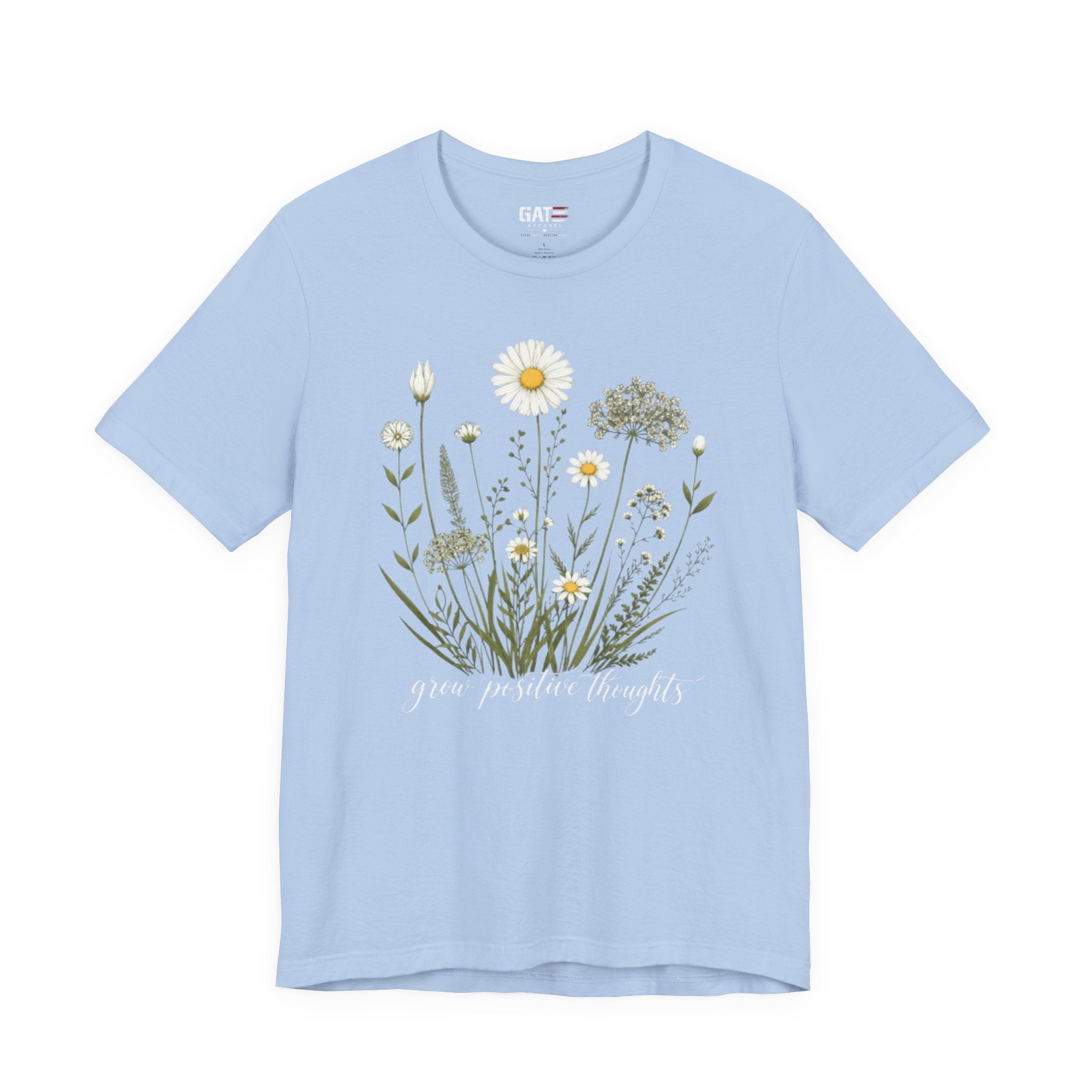 Floral 'Grow Positive Thoughts' T‑Shirt