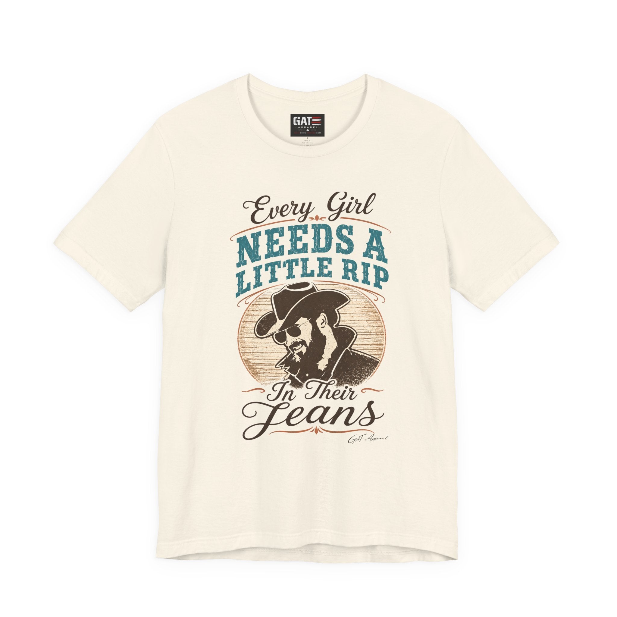 Every Girl Needs A Little Rip In Their Jeans Blue Text Shirt |Dutton Ranch | Yellowstone Inspired Shirt