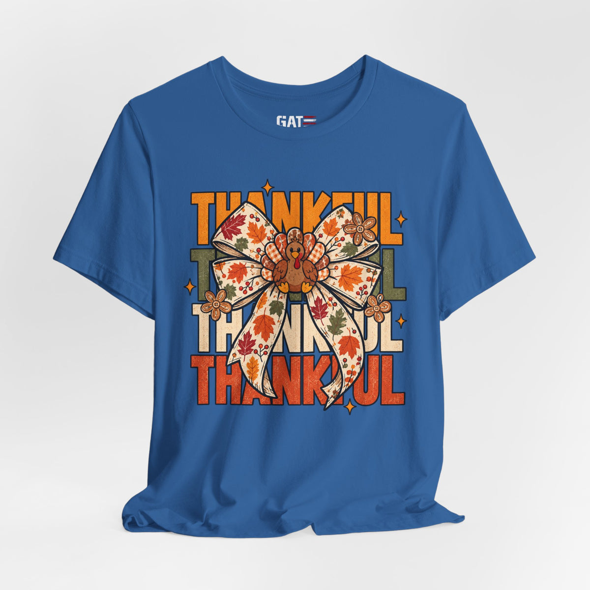 Thankful Bow Tee — Retro Fall Thanksgiving Graphic T-Shirt