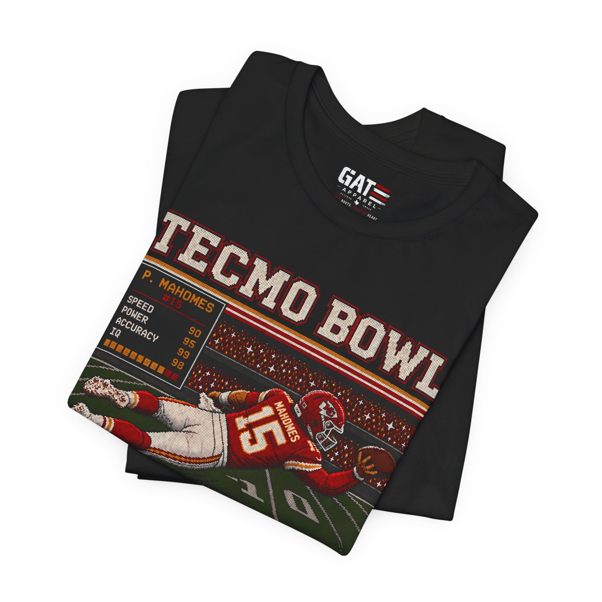 Patrick Mahomes Tecmo Bowl Shirt Retro Football Tee Chiefs Touchdown Graphic Vintage 8 Bit Gamer Gift Kansas City Fan