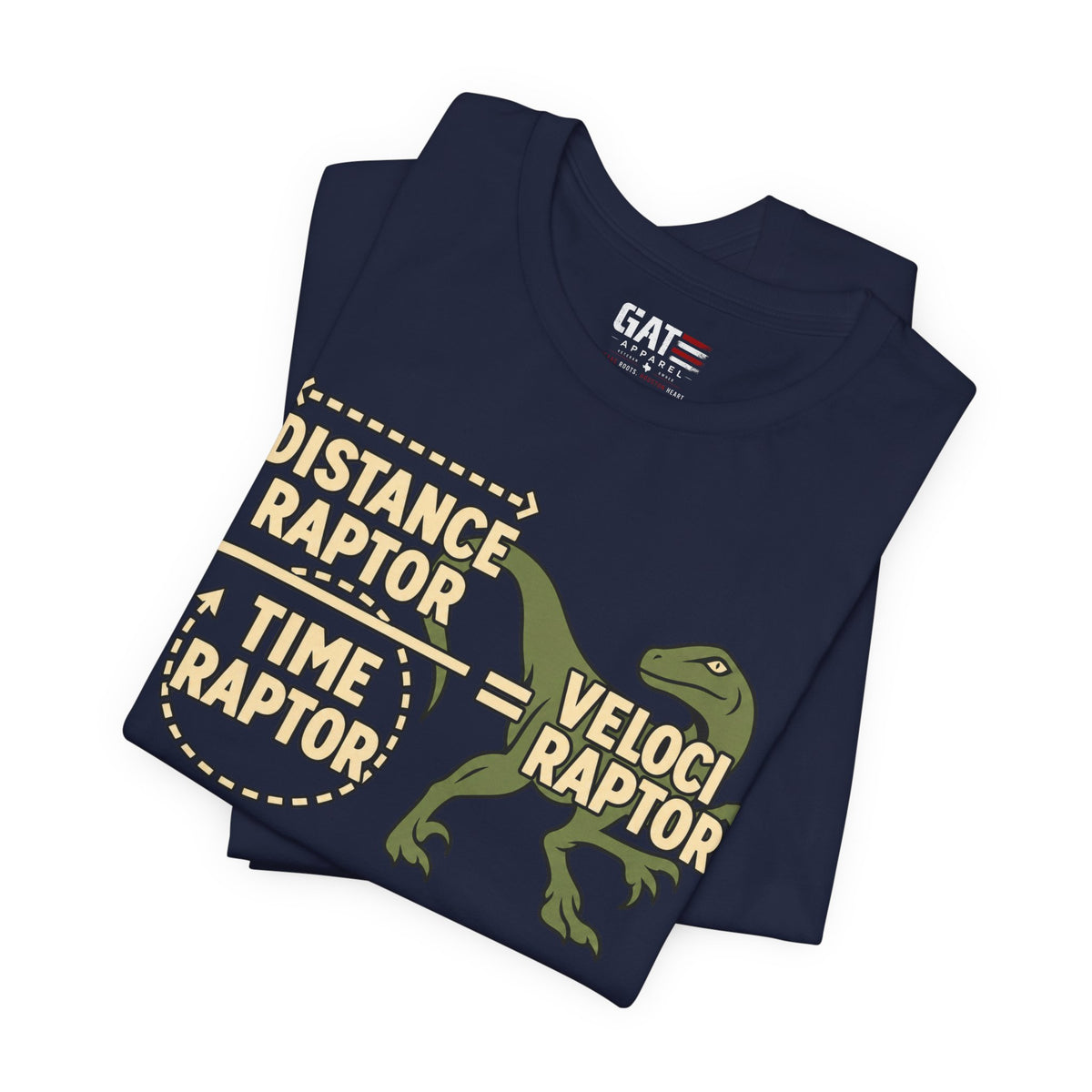 Velociraptor Anatomy Tee — "Distance Raptor / Time Raptor" Dinosaur Graphic Shirt