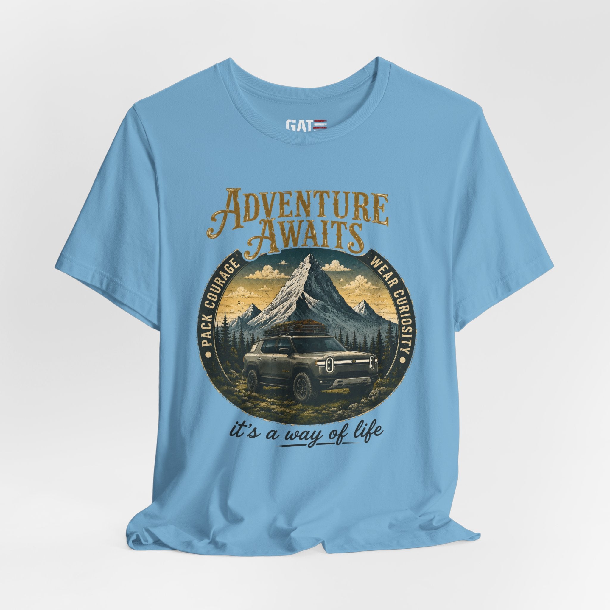 Adventure Awaits Shirt, Rivian Camping, Mountain Adventure Tee, Overlanding Shirt, Off Road SUV Graphic Tee, Outdoor, Nature Lover Shirt
