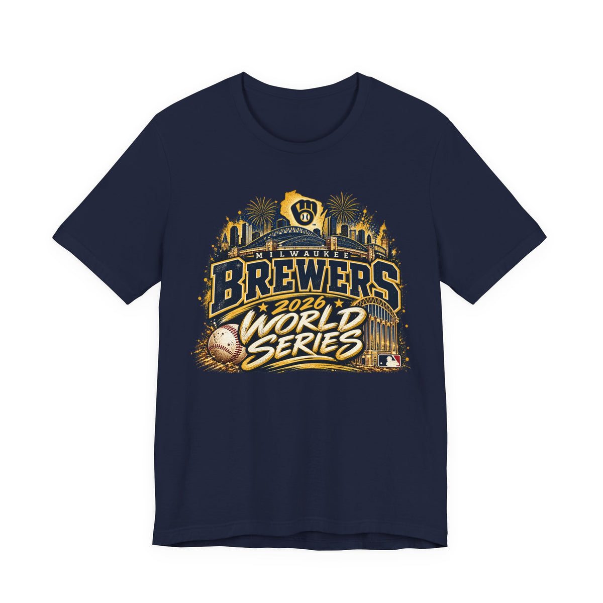 Milwaukee Brewers 2026 World Series skyline baseball T-shirt - alternate product photo 5