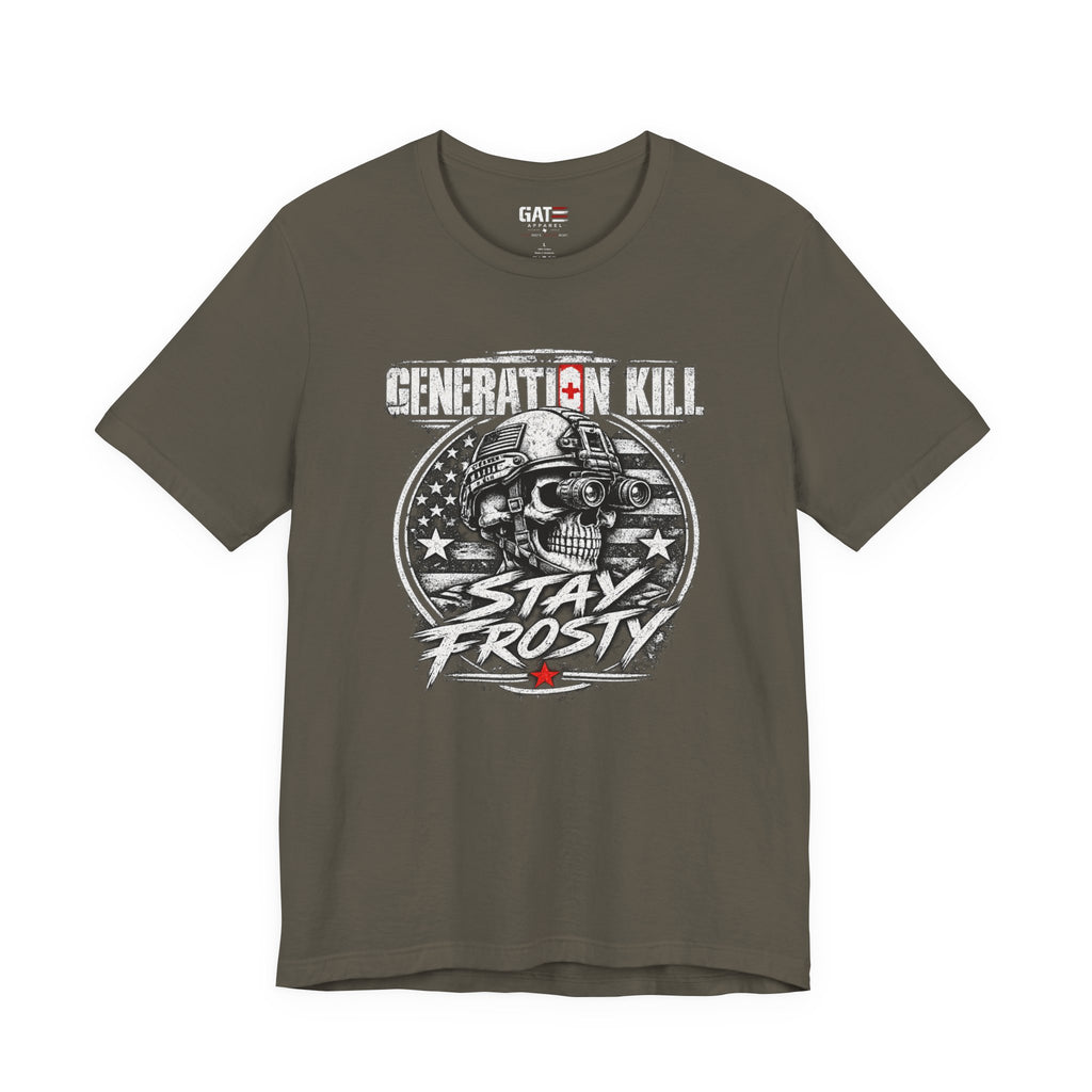Stay Frosty Skull Tee — Military Veteran Retro Graphic T-Shirt