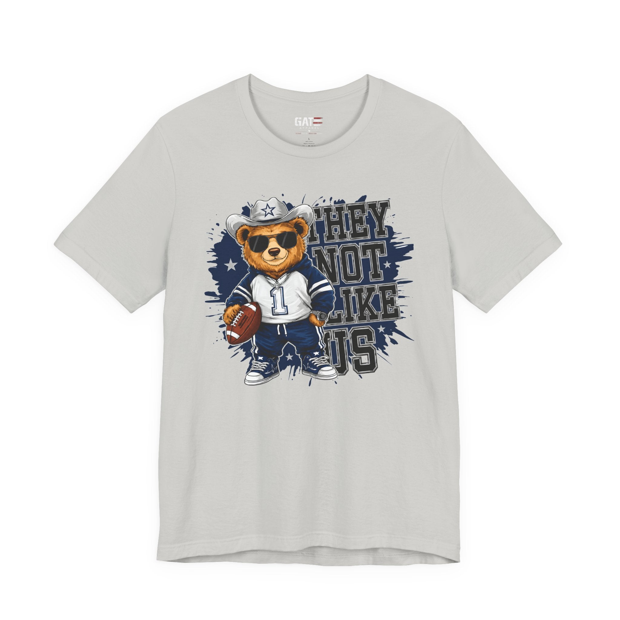Custom Name and Number Shirt, Personalized Dallas Football Fan Tee, Blue and Silver Jersey Style Back Design