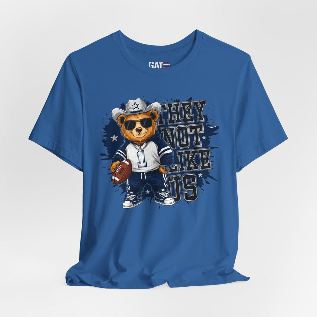 Custom Name and Number Shirt, Personalized Dallas Football Fan Tee, Blue and Silver Jersey Style Back Design