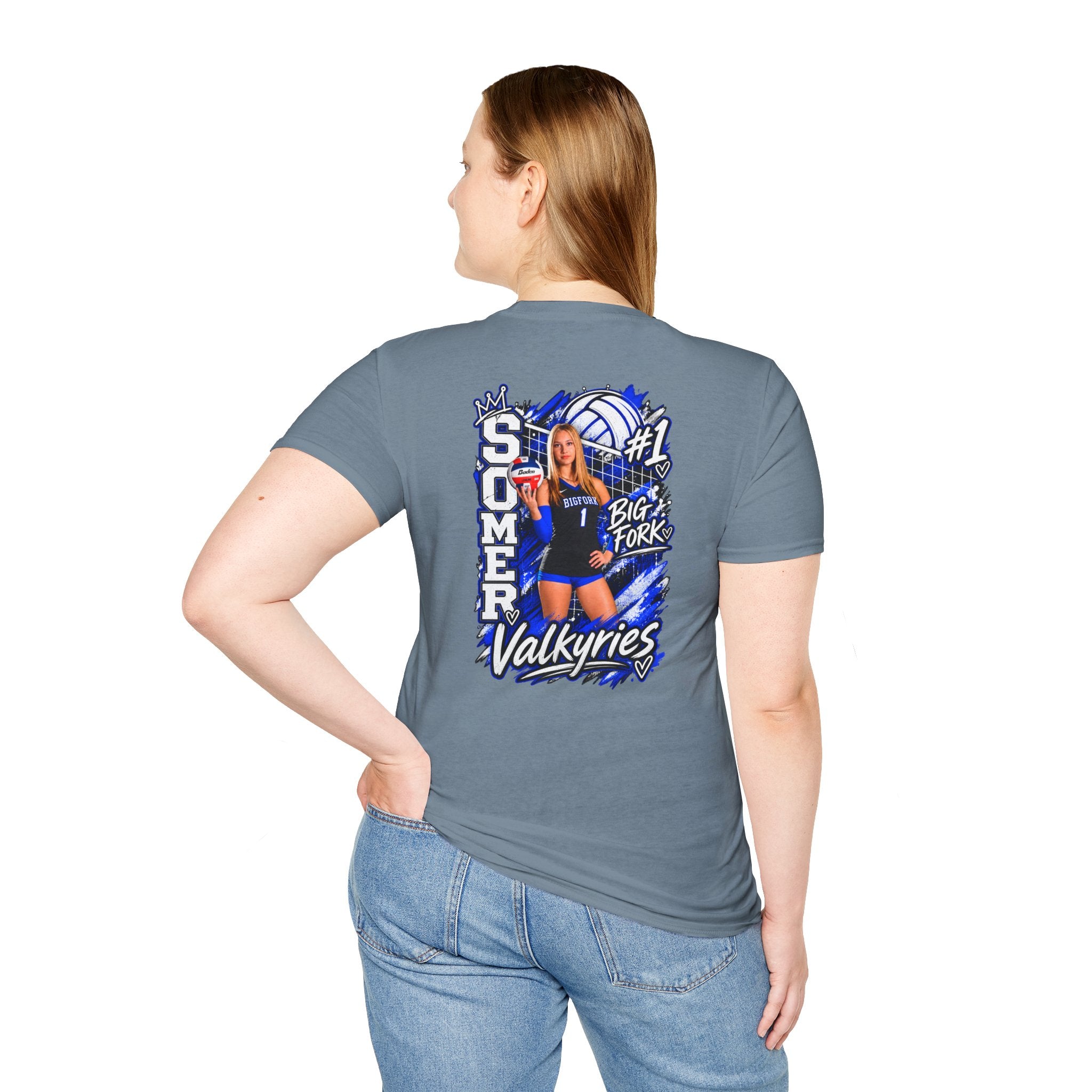 Volleyball Mom Senior Player Photo Tee — Custom Photo Team Name and Number
