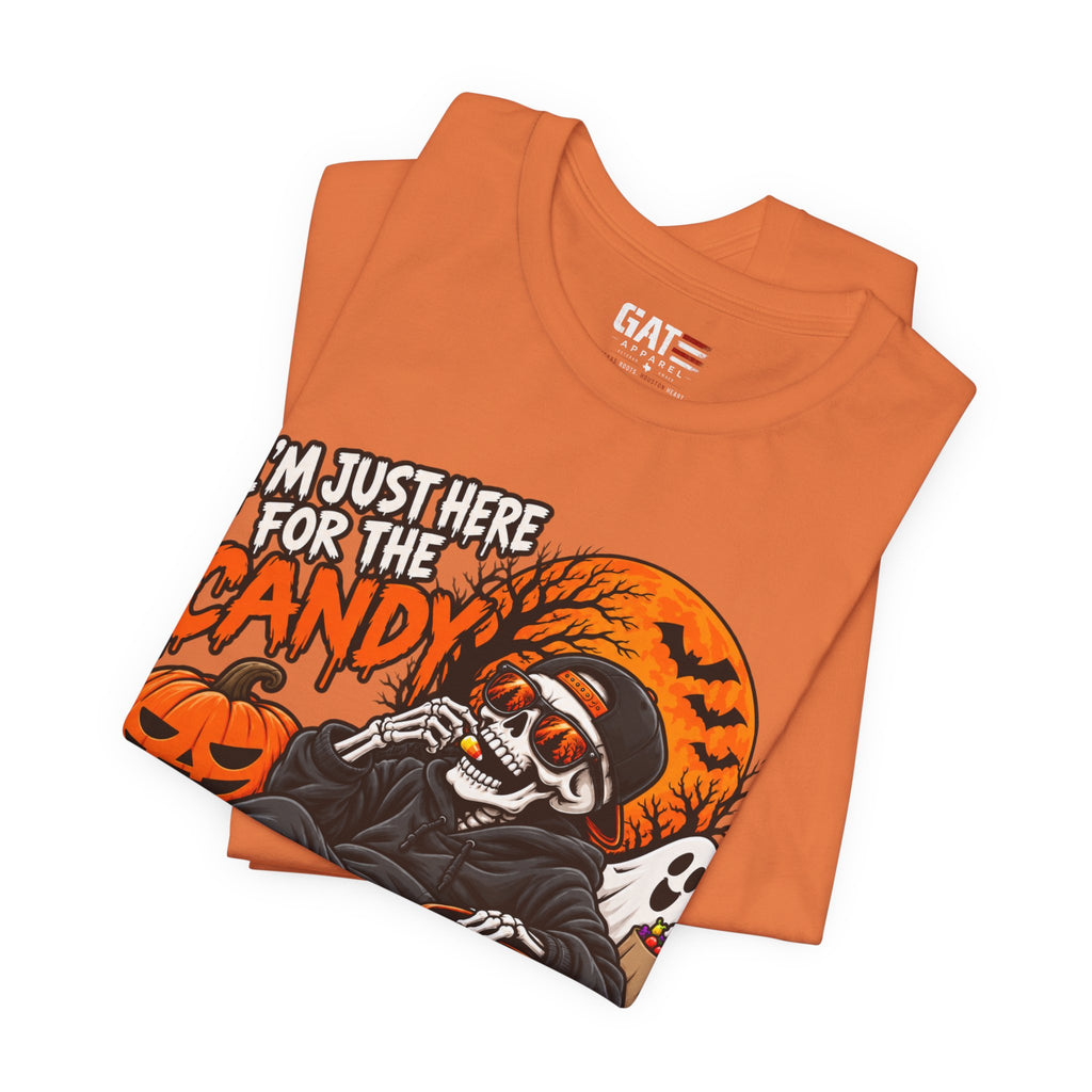 I'm Just Here for the Candy Halloween Skull Shirt | Spooky Tee