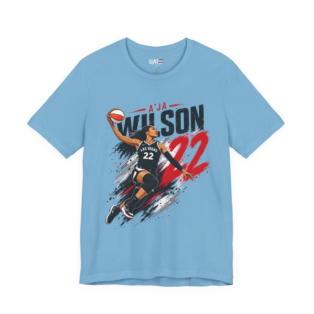 A'ja Wilson #22 Las Vegas Aces Shirt – WNBA Basketball Tee product mockup 5