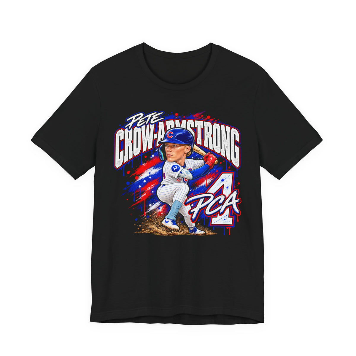 Chicago Cubs Pete Crow-Armstrong No. 4 Caricature T-Shirt - product image 1