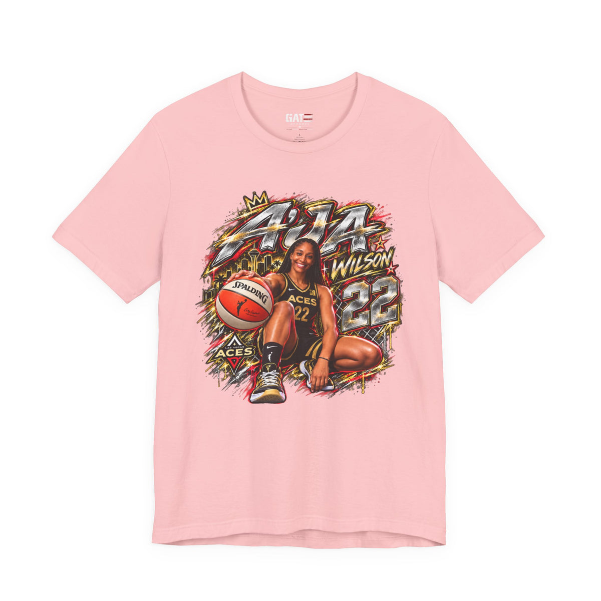 A'ja Wilson #22 Shirt – Las Vegas Aces WNBA Basketball Tee product mockup 7