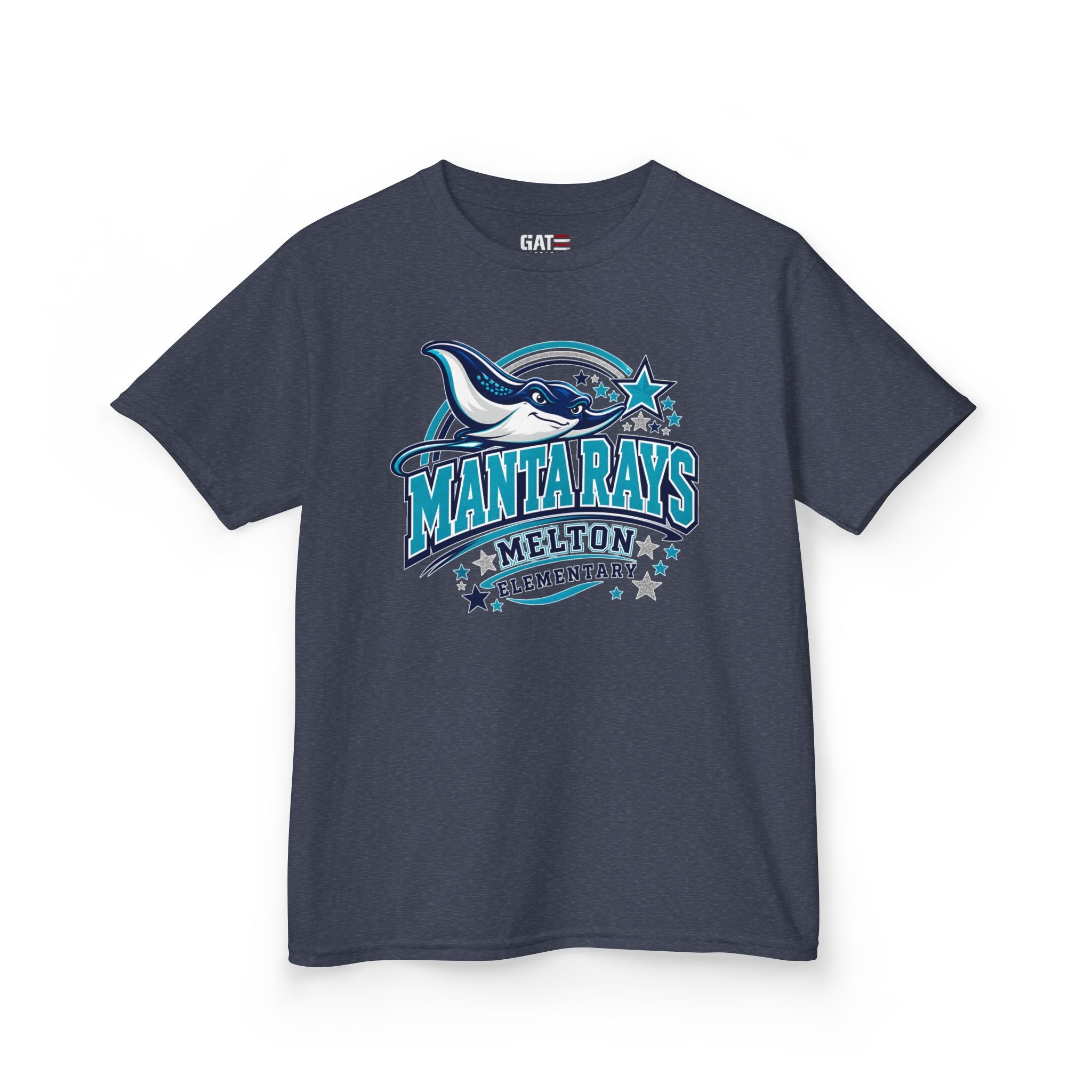 Melton Kids Tee Mantarays School T-Shirt — Melton Elementary Mascot Tee