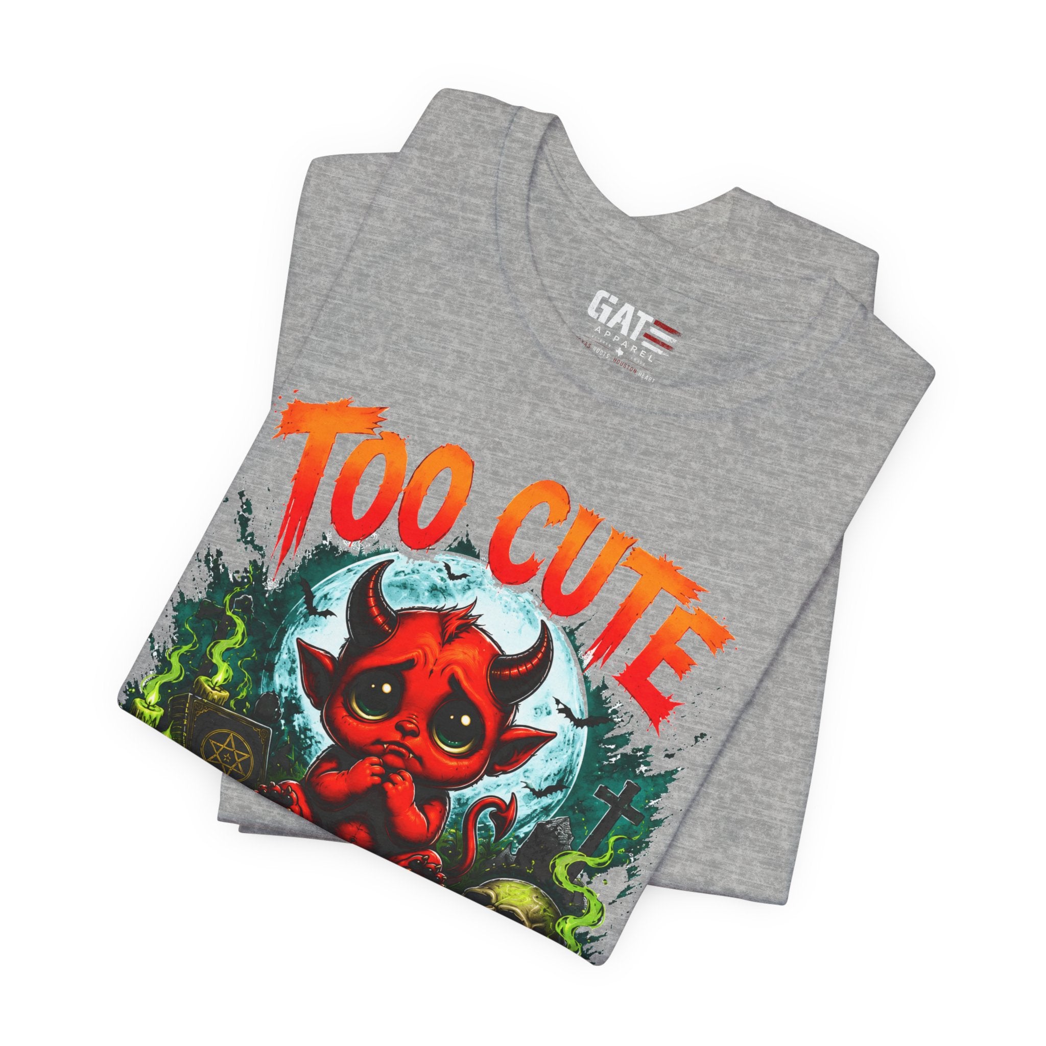 Too Cute to Exorcise T-Shirt — Cute Devil Graphic Tee (Halloween)