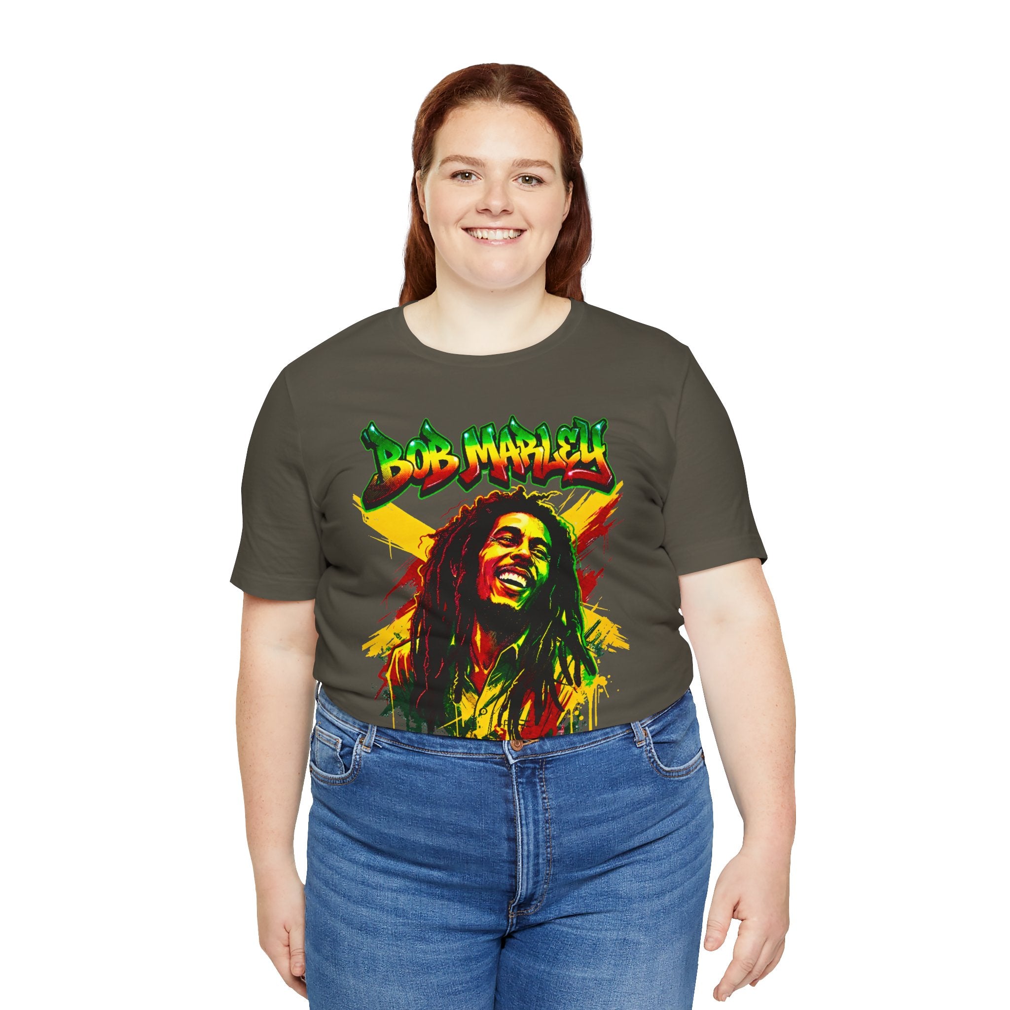 Reggae Legend Portrait Tee — Rasta Colors Music Graphic Shirt