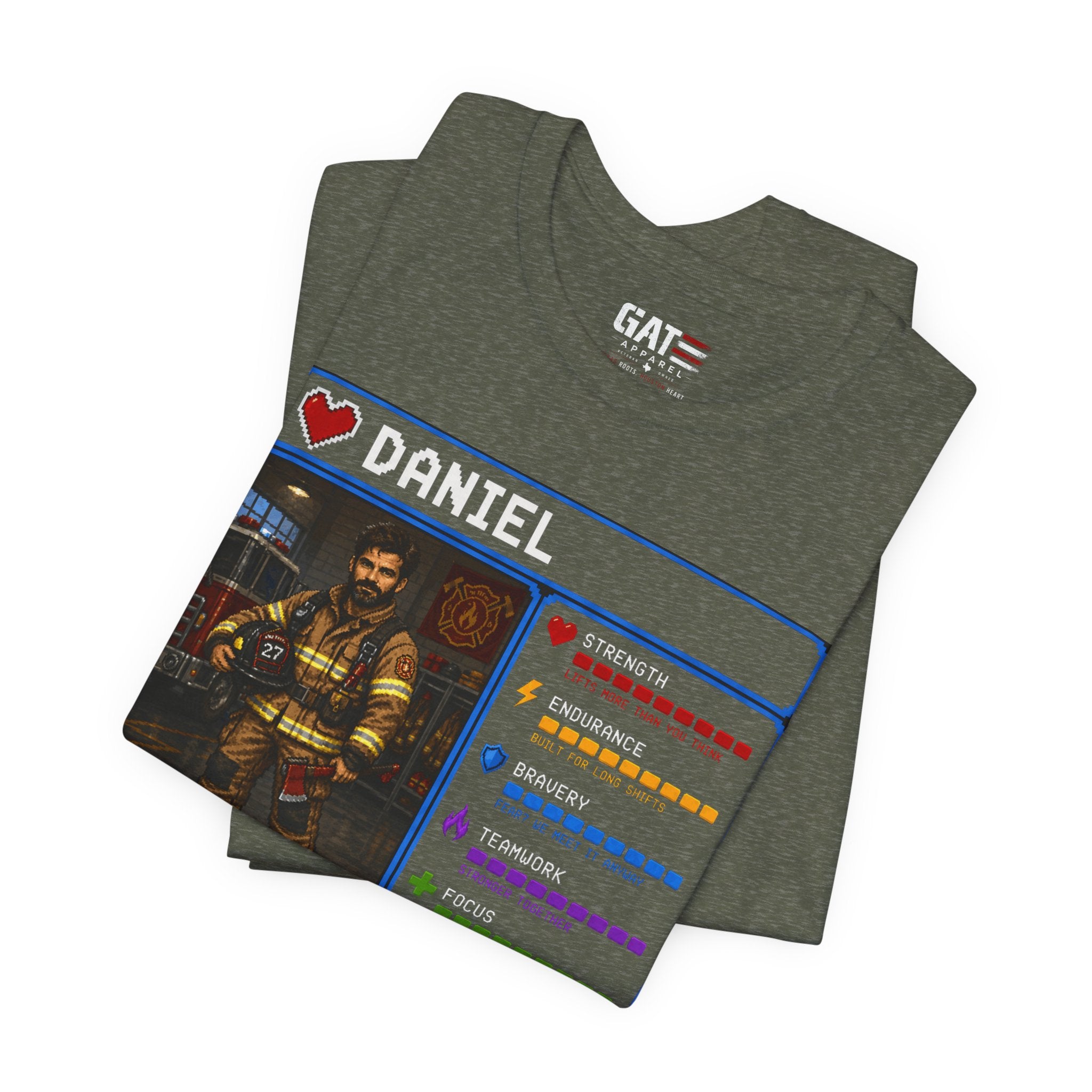 Custom Firefighter RPG Character Shirt | Personalized Firefighter Gift