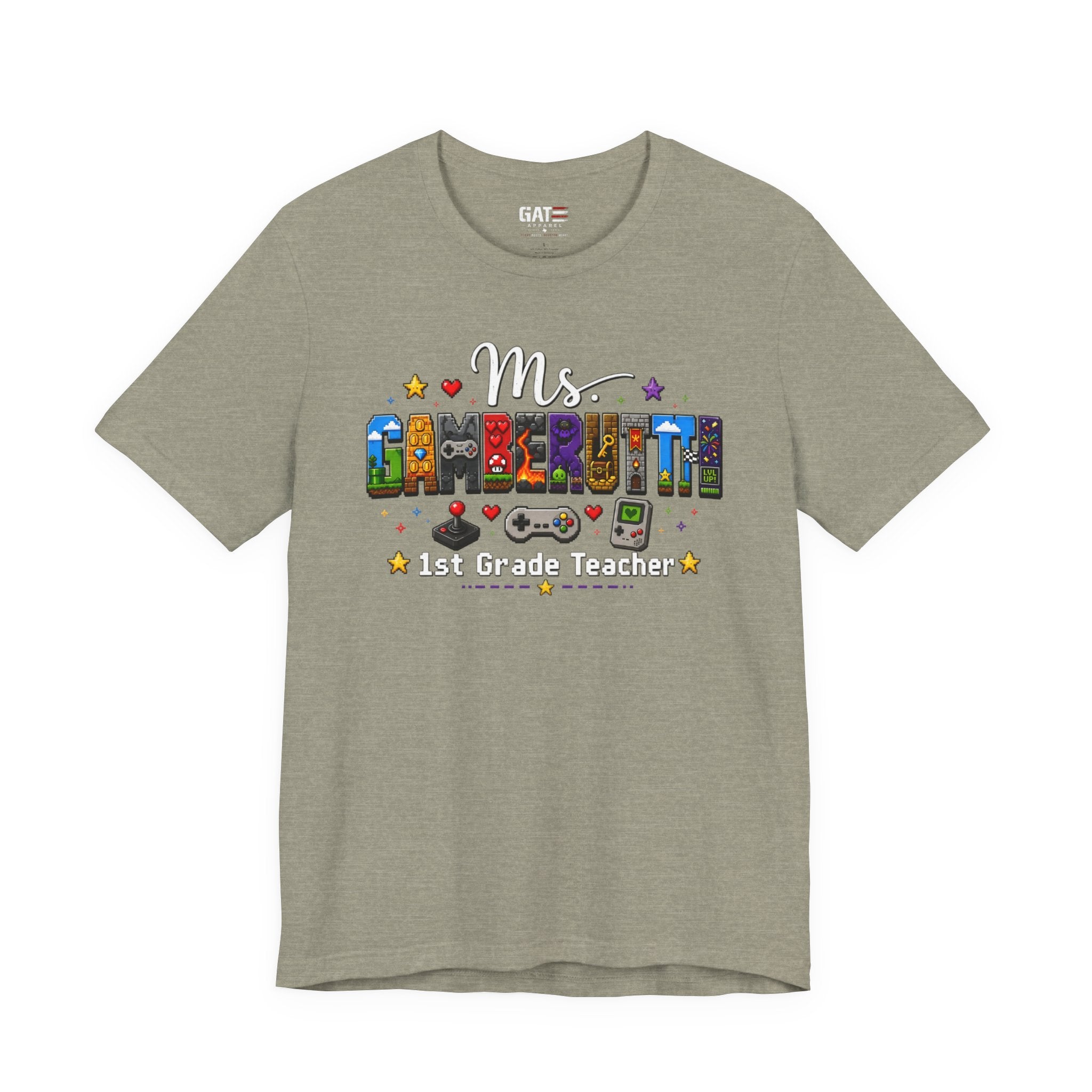 CustomTeacher Gaming T-Shirt Block Letters