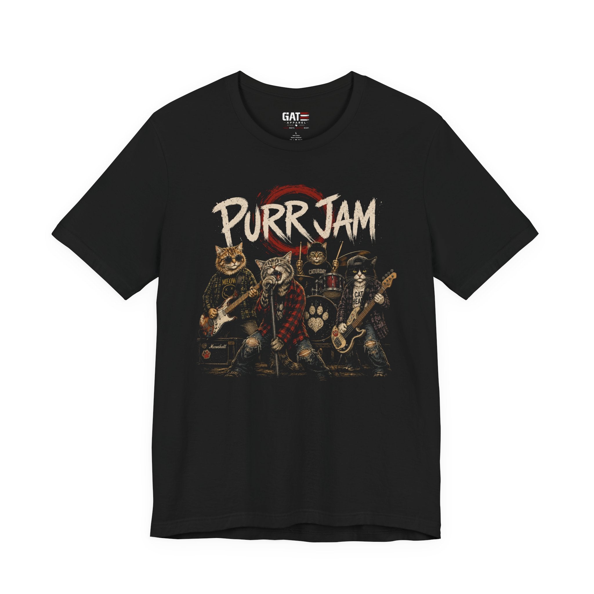 Purr Jam Band T-Shirt – Funny Cat Rock Tee